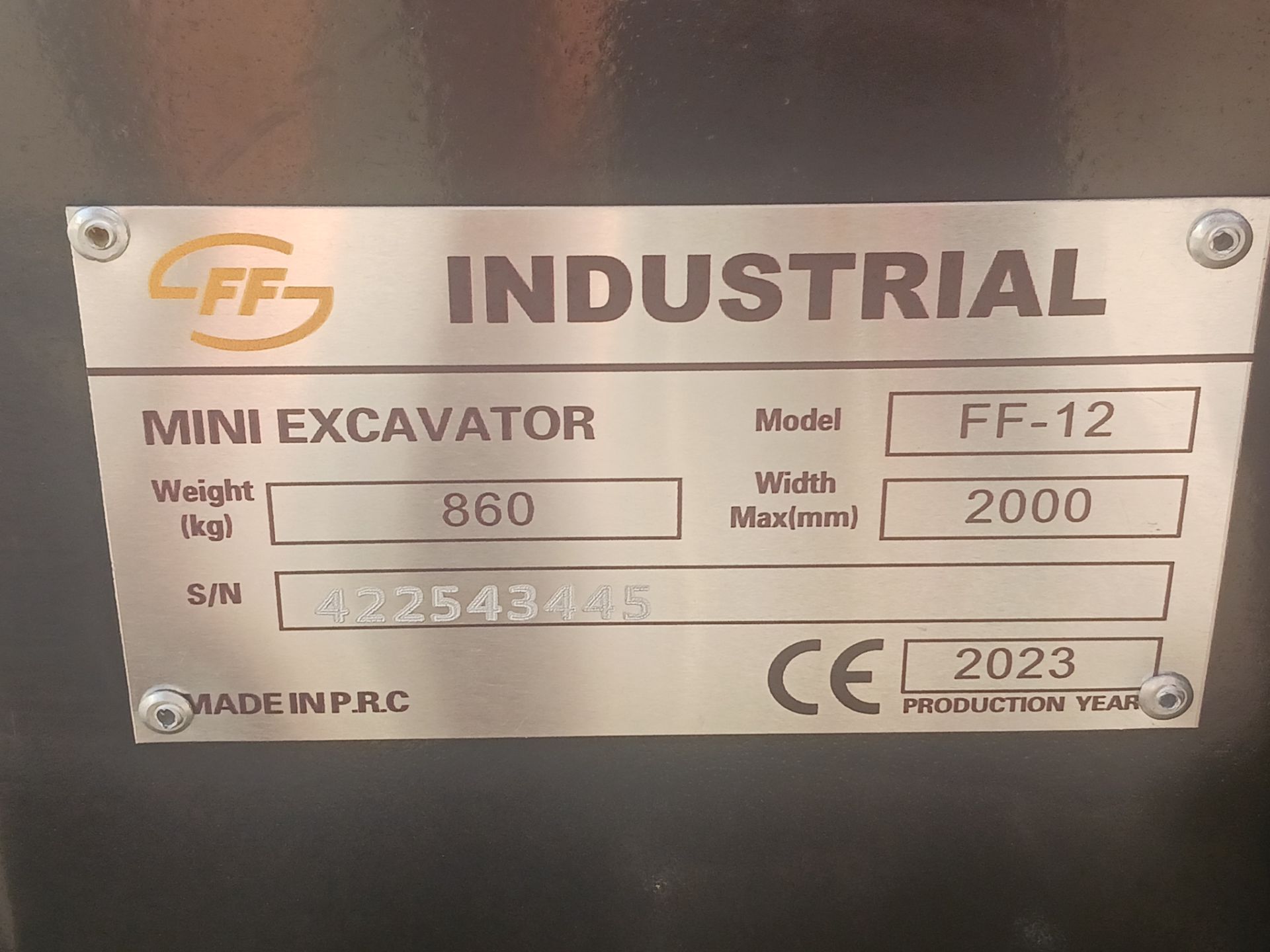 2023 FF Industrial FF-12 Gas Mini Excavator - Image 16 of 16