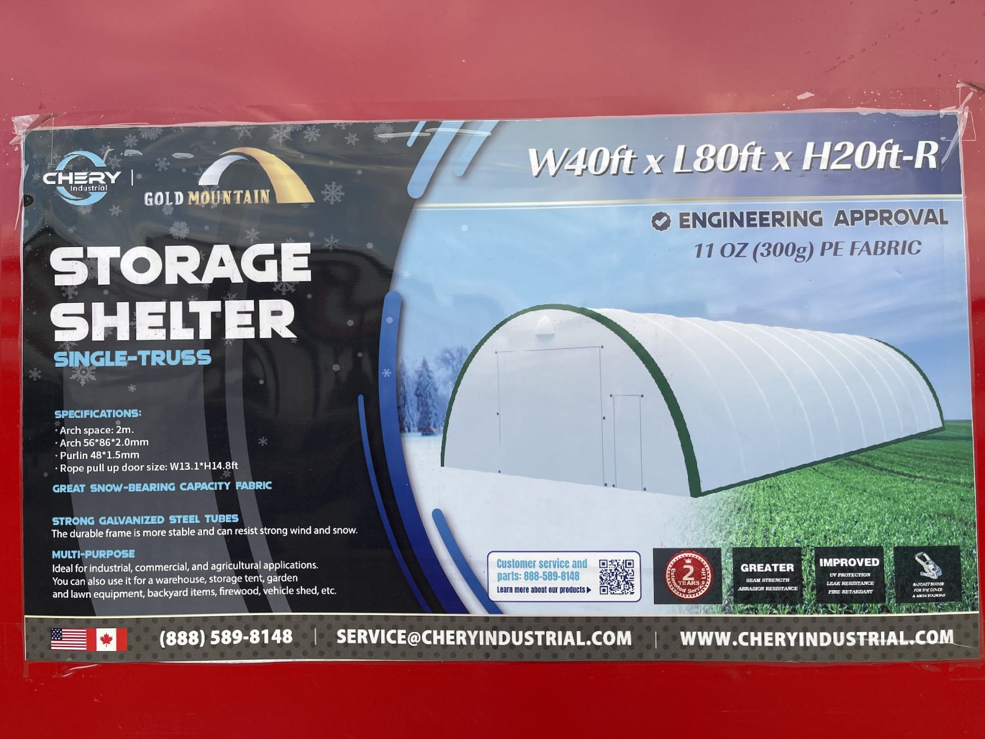 Brand New Gold Mountain 40ft X 80ft X 20ft Storage Shelter (NY186) - Image 2 of 7
