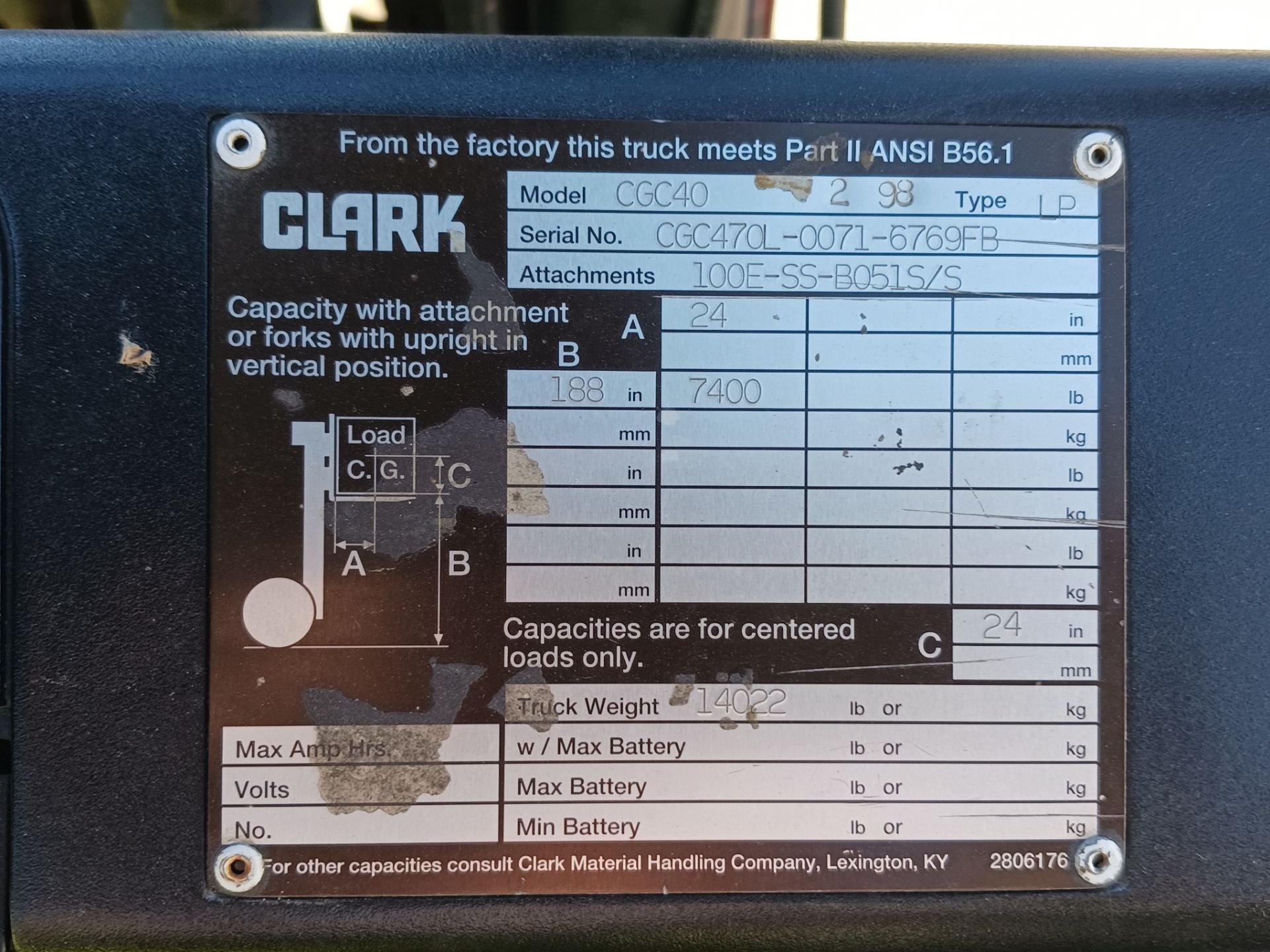 Clark CGC40 8,000lb Forklift - Image 21 of 21