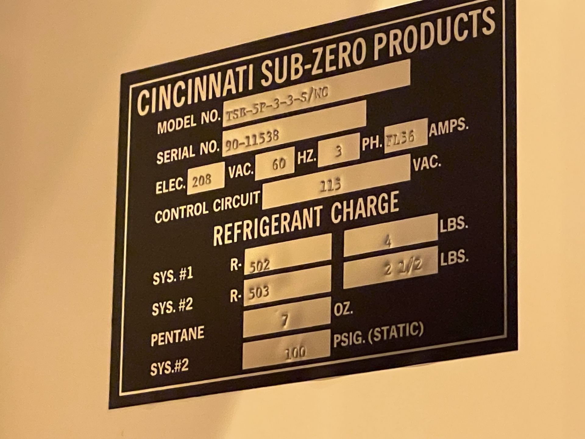 Cincinnati Sub-Zero TSB-5P-3-3-5/WC (ETW183) - Image 7 of 19