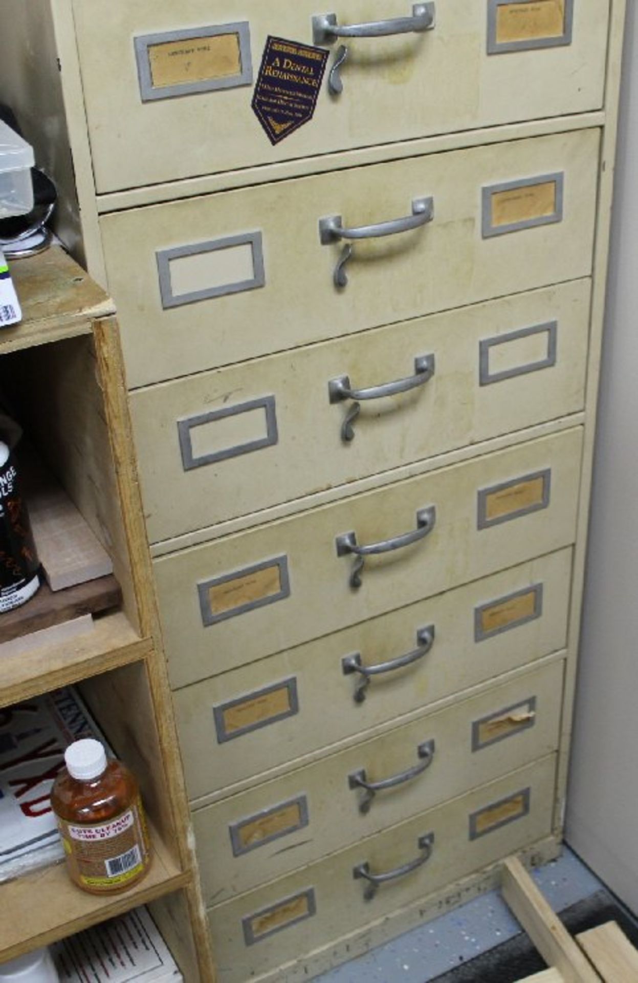 8 Drawer Metal Cabinet plus Contents, Miscellaneous Woodworking Items, Tools, Goggle, Masks, - Image 2 of 2