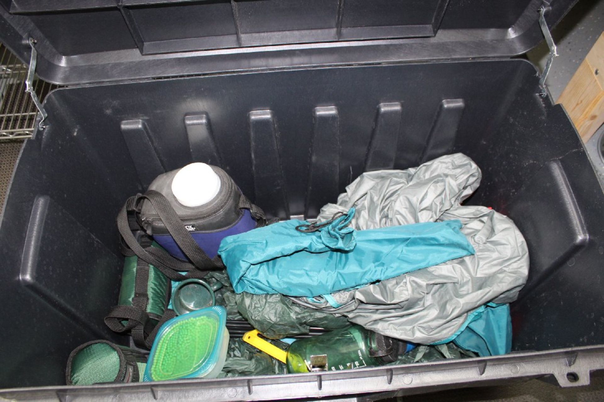 Contico Xtreme Tuff Plastic Locking Truck Box & Contents (miscellaneous camping gear, canteens,