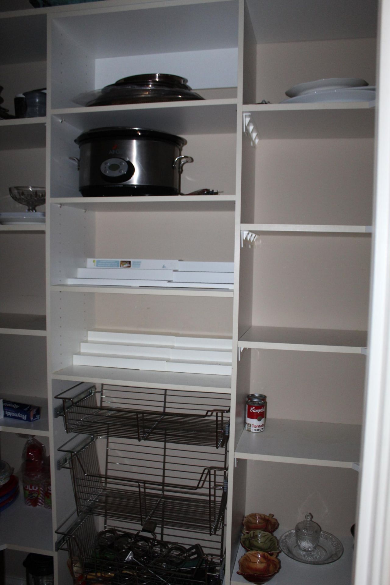 Contents of Pantry, Crock Pot, Stool, Assorted Glassware/Cookware, Blender, etc.