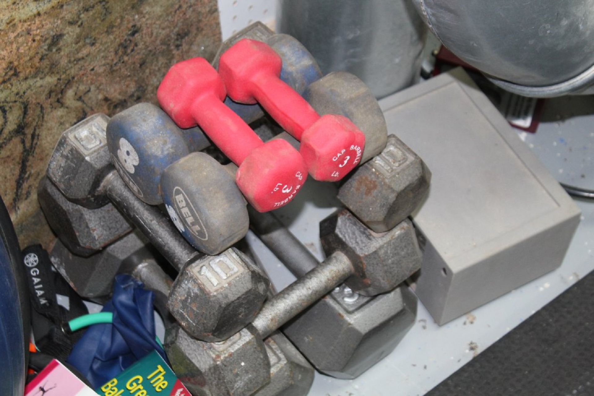 Miscellaneous Exercise Equipment, Danskin Core Ball, Iron Dumbbells' (2 -35's, 2 15's, 2 10's, 2 8' - Image 2 of 3