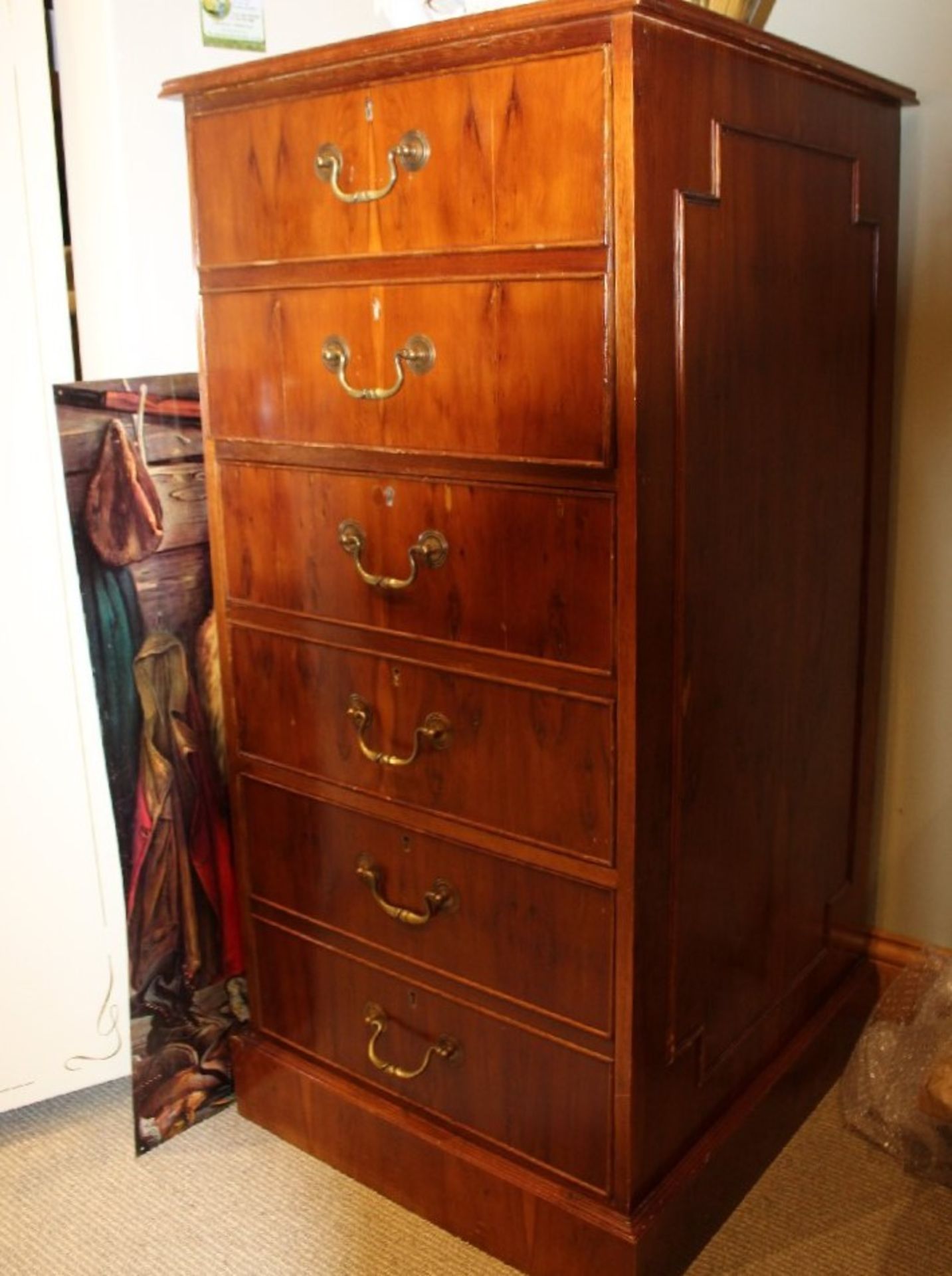 Three Drawer Wooden Filing Cabinet, Locking (no key) - Image 3 of 3