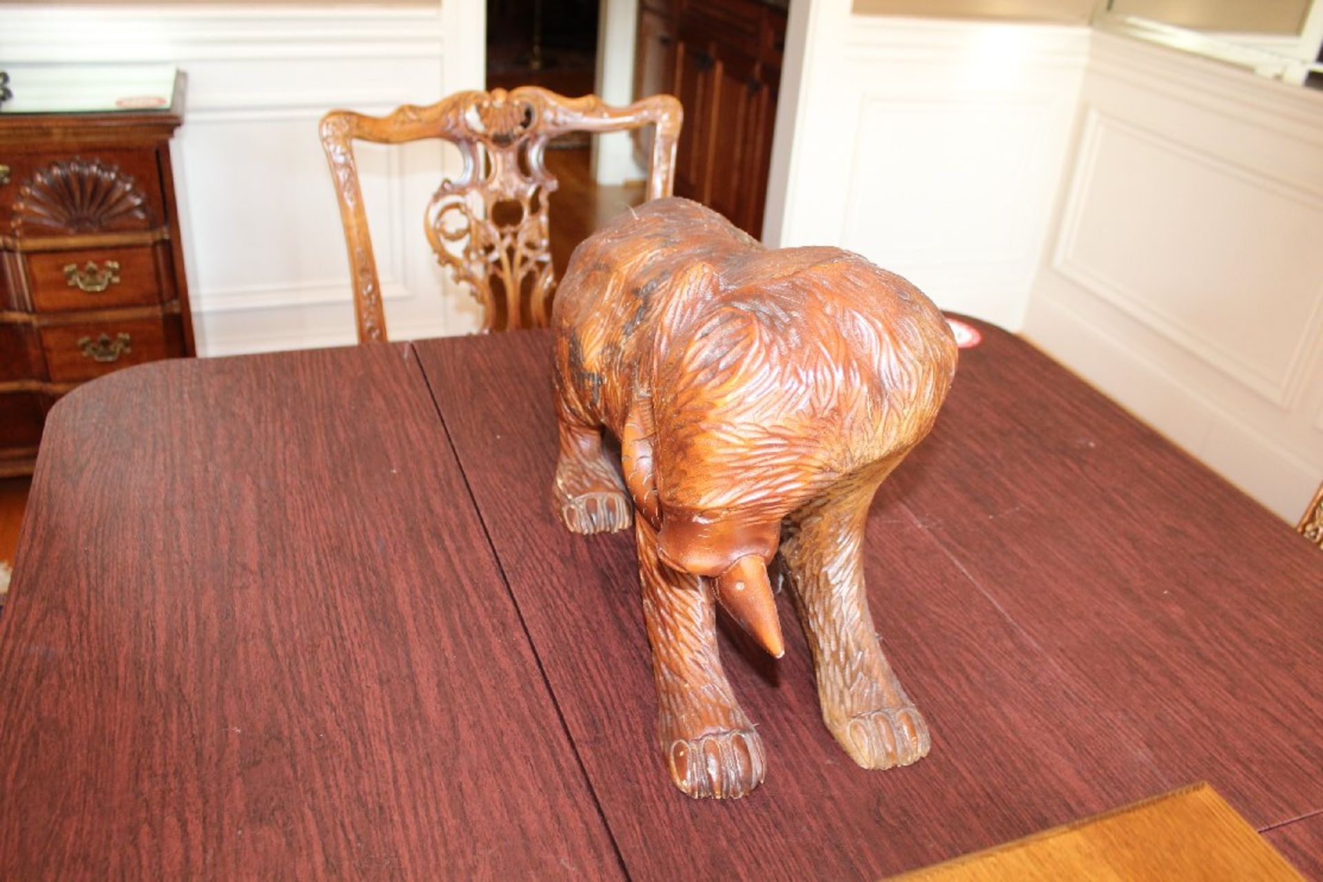 Carved Wooden Bear with Salmon in Mouth, Wooden Flatware Box, Pentax Camera - Image 5 of 5