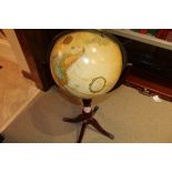 Replogle Globes Inc., World Globe on 4 Leg Single Pedestal Stand, Mahogany Finish