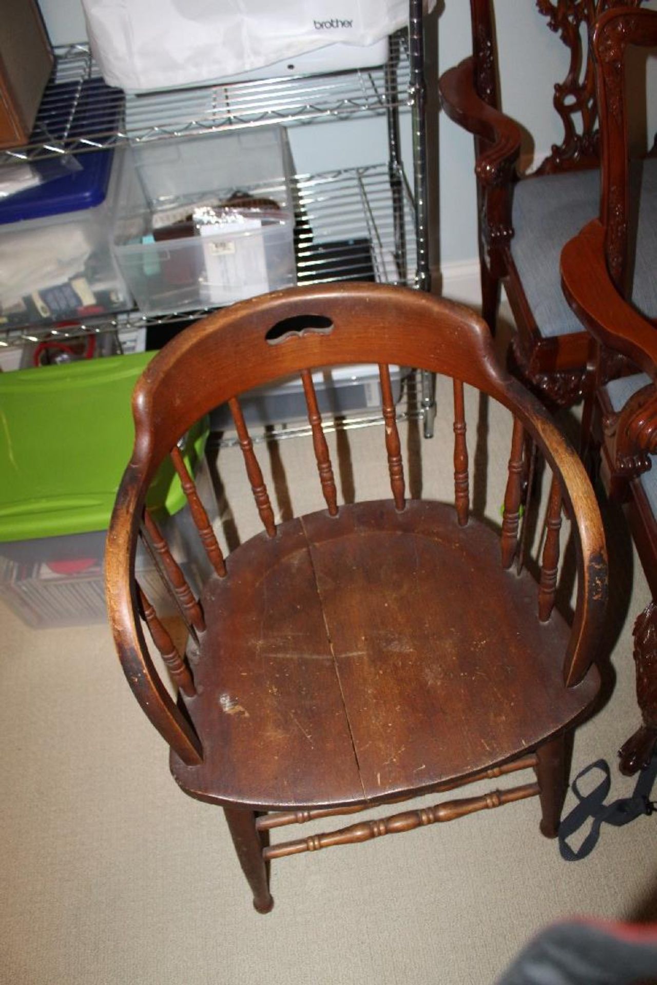 Office Chair, Adjustable Wooden TV Tray plus Single Wooden Arm Chair - Image 2 of 2