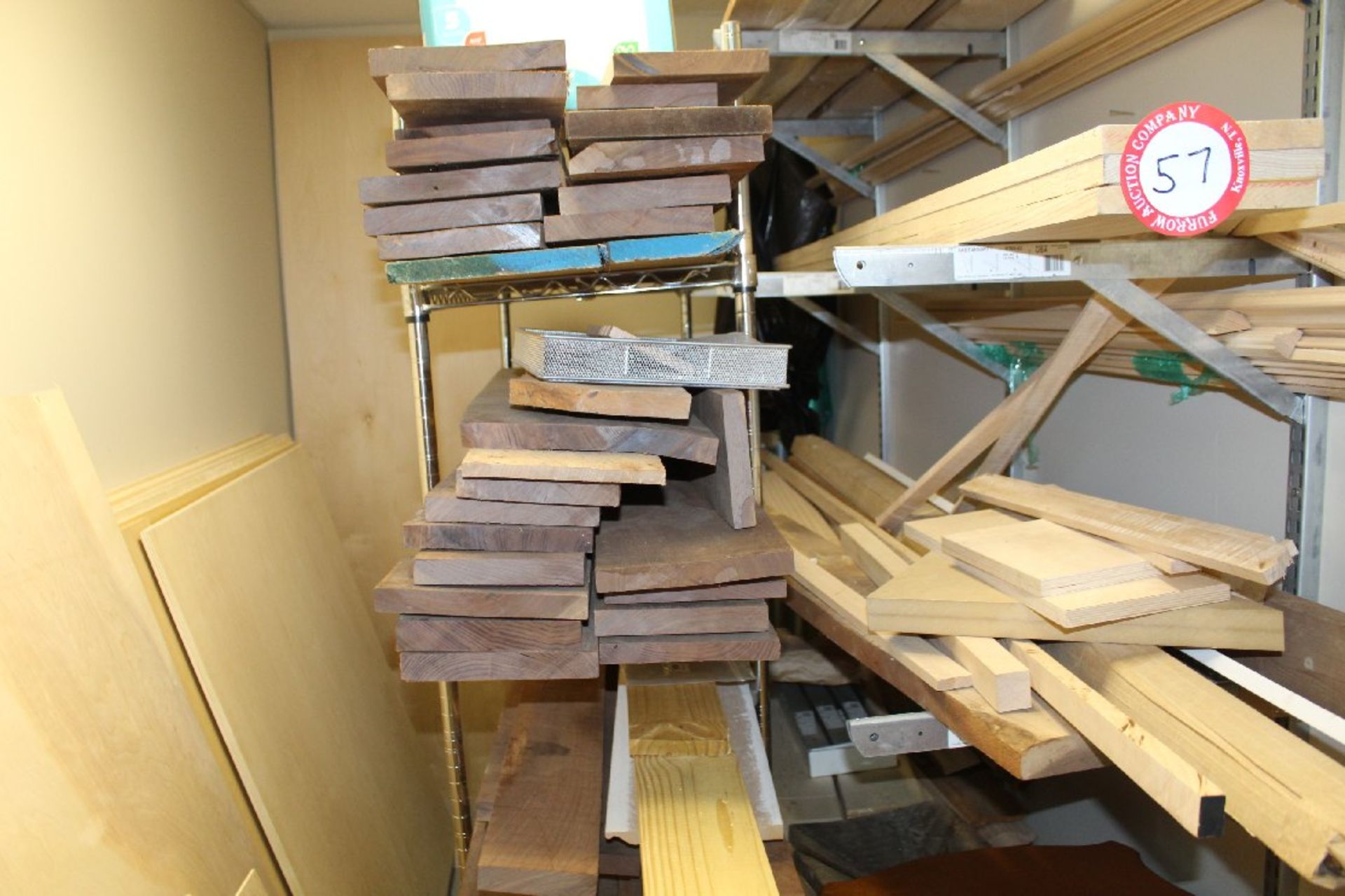 Assorted Lumber of Various Lengths & Species, Plywood Boards of Various Sizes, Metal Shelf with 4 - Image 5 of 6