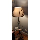 Decorative Floor Lamp with Integrated Table, Wrought Iron