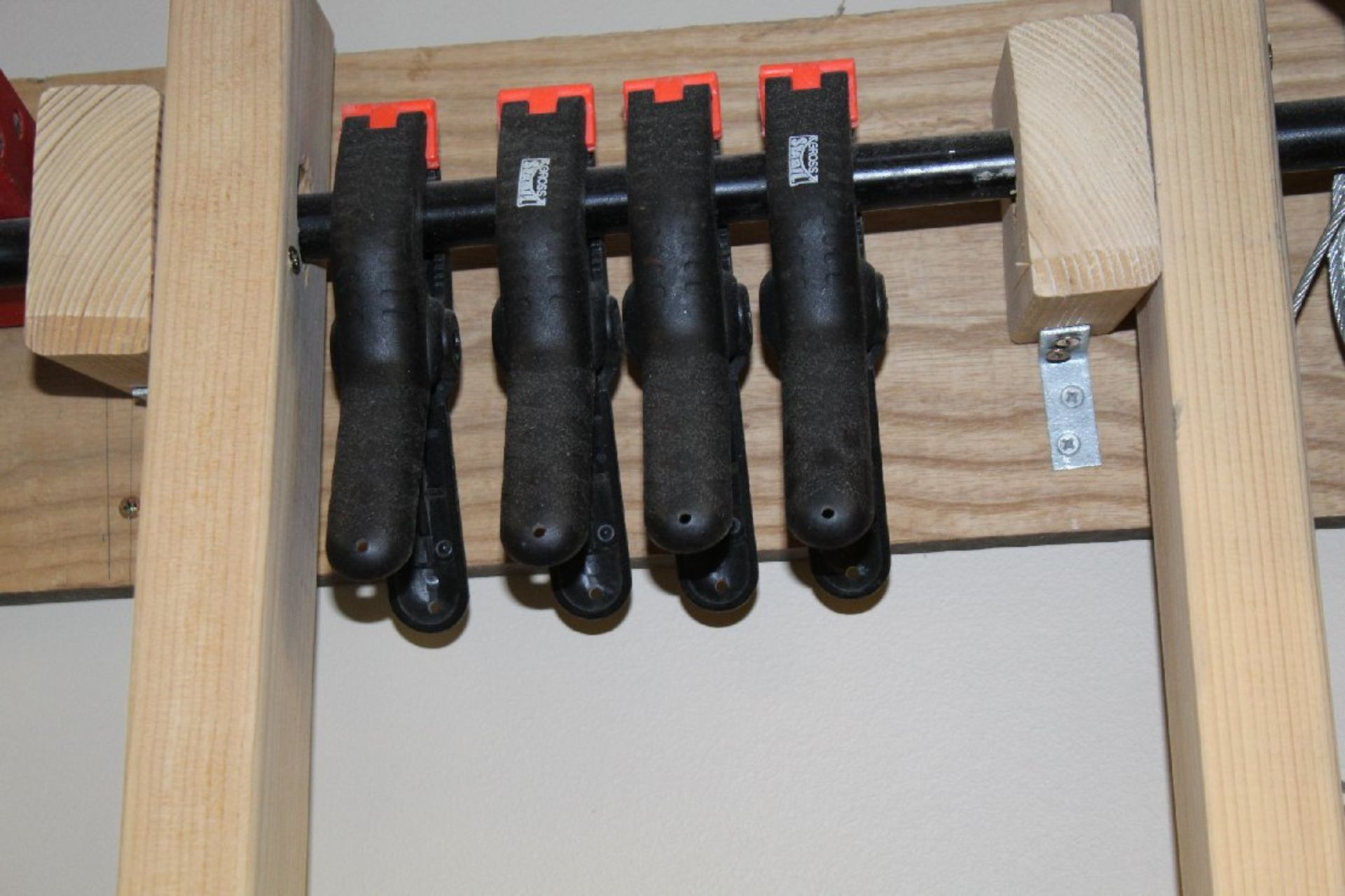 Quantity of 6 Jorgenson Heavy Duty Wood Working Clamps plus Assorted Spring Loaded Hand Clamps - Image 3 of 4
