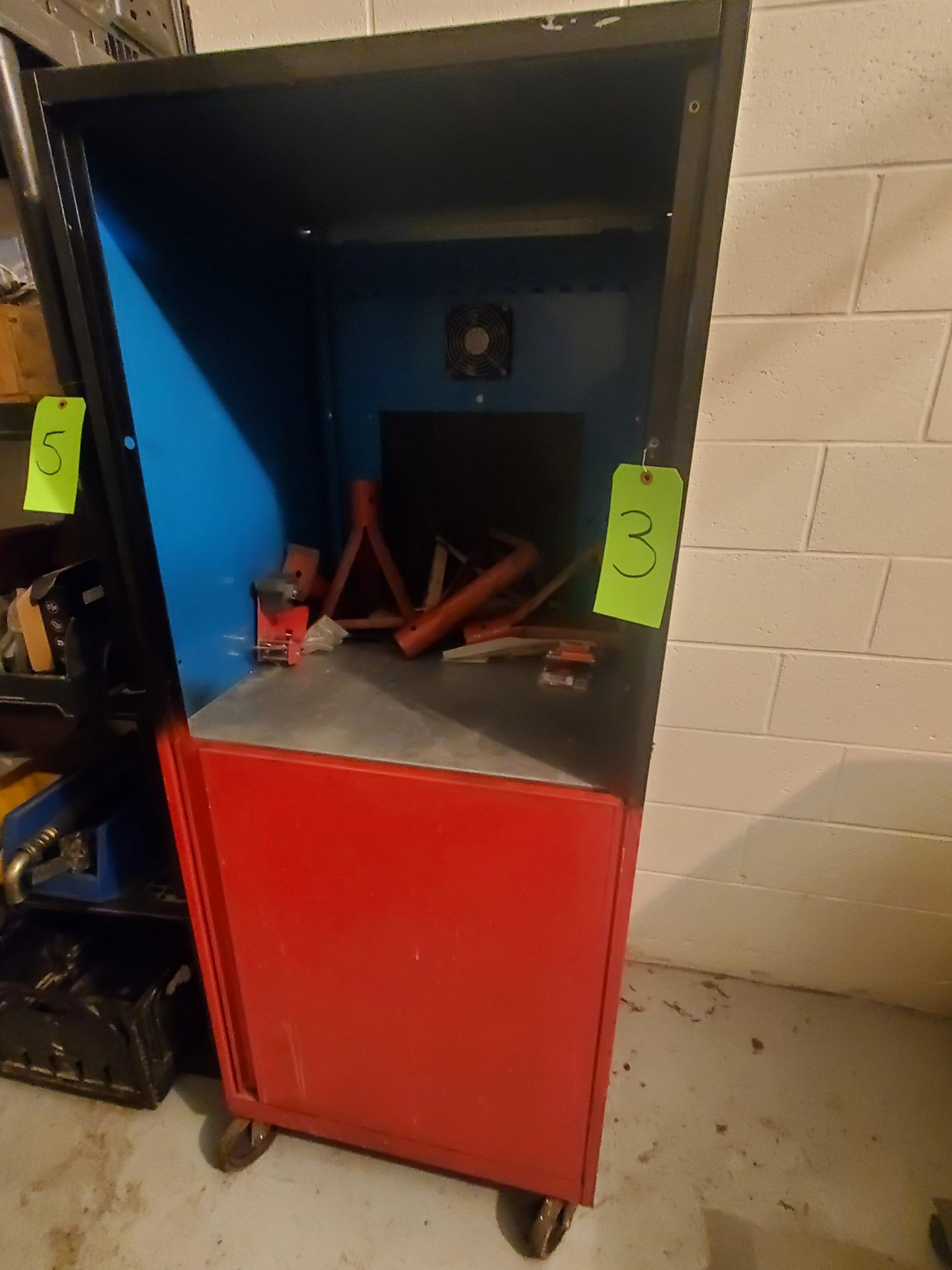 Metal Cabinet with Contents