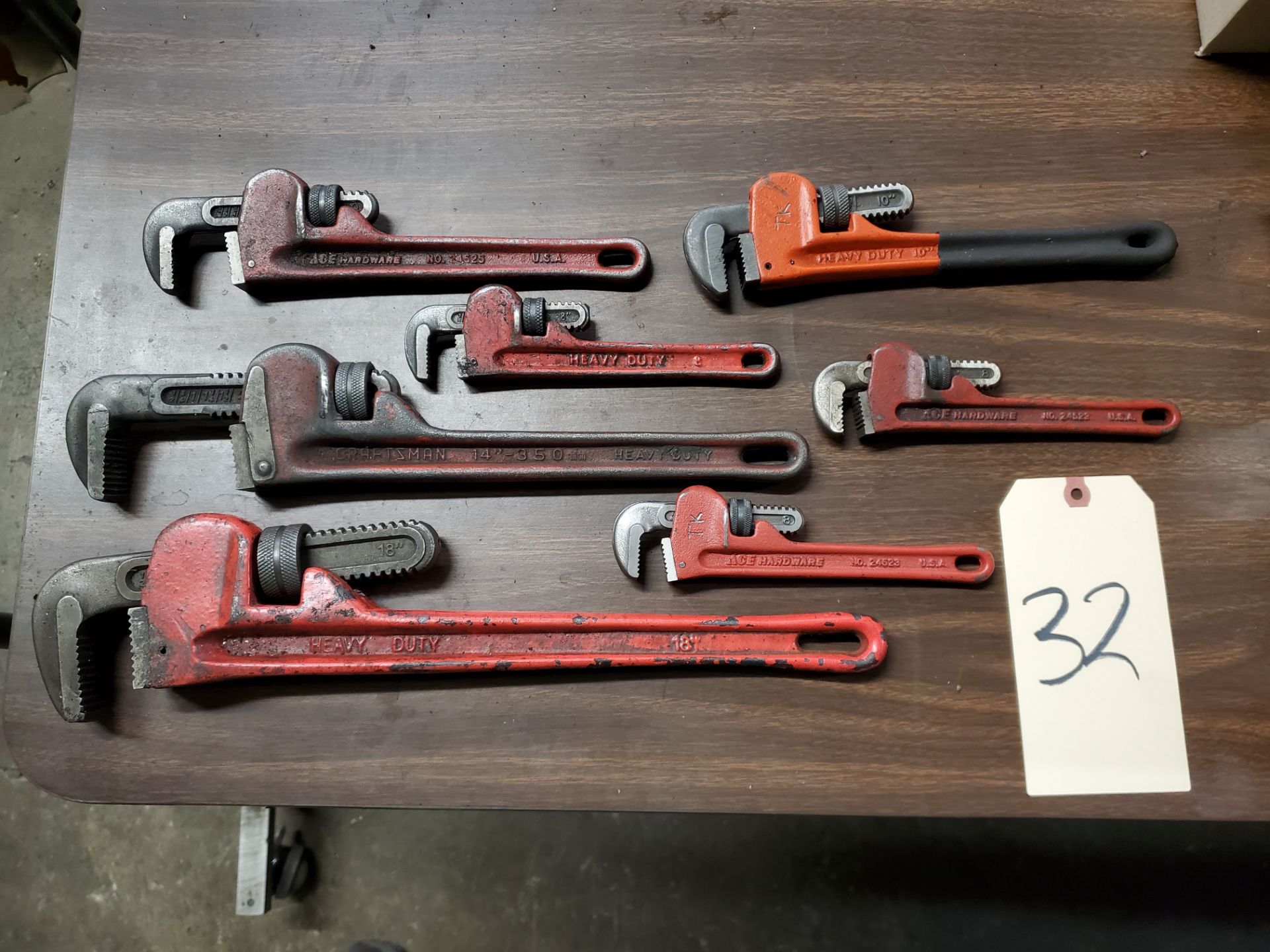 (7) Assorted Pipe Wrenches