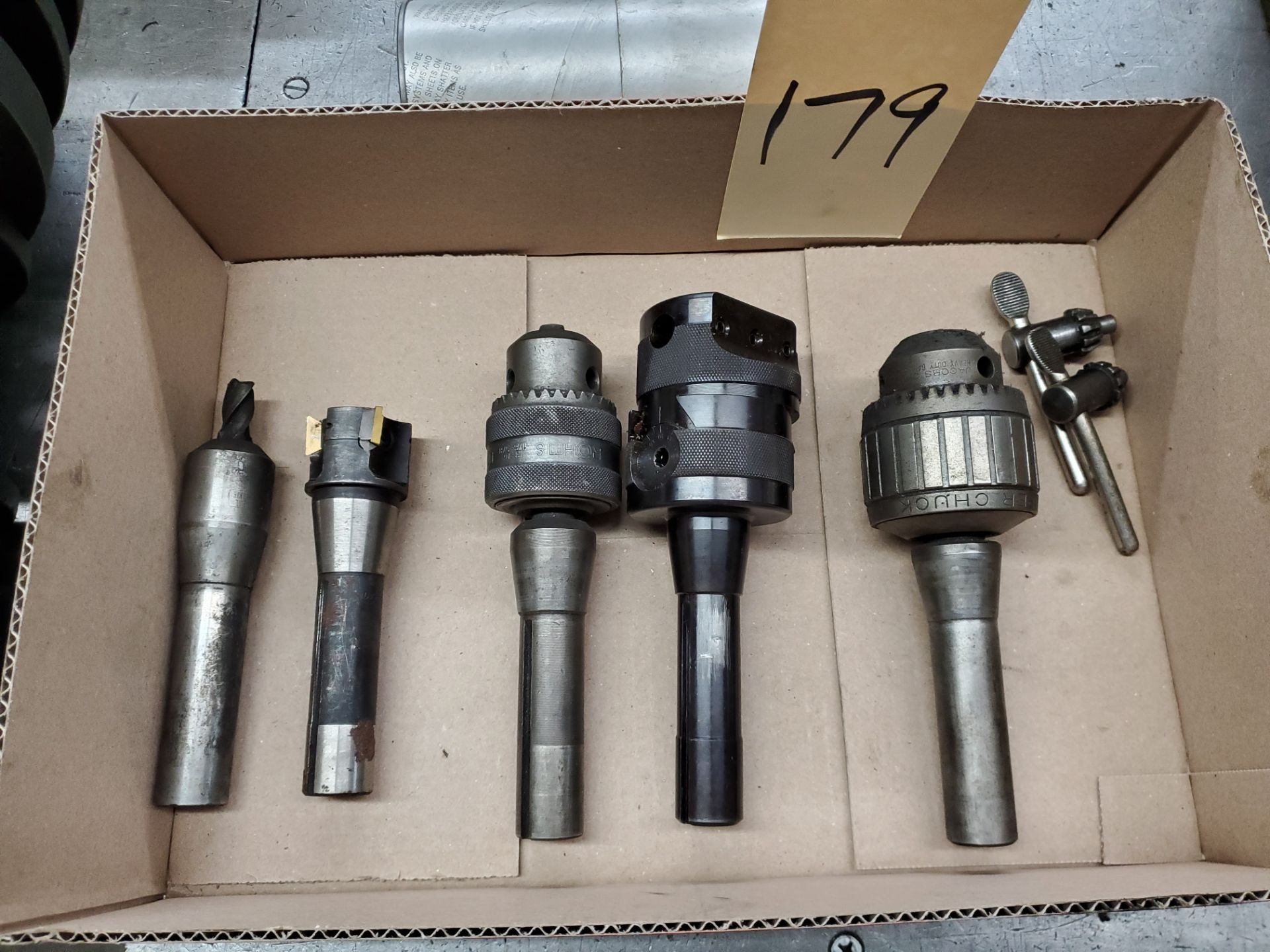 R8 Taper Boring Head w/ (2) Drill Chucks & (2) Tool Holders