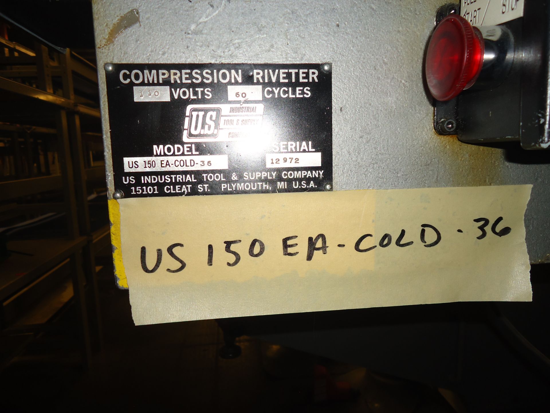 US INDUSTRIAL 30'' C-SQUEEZE RIVETER, LOCATION, Arnprior, Ontario (Canada) - Image 2 of 2