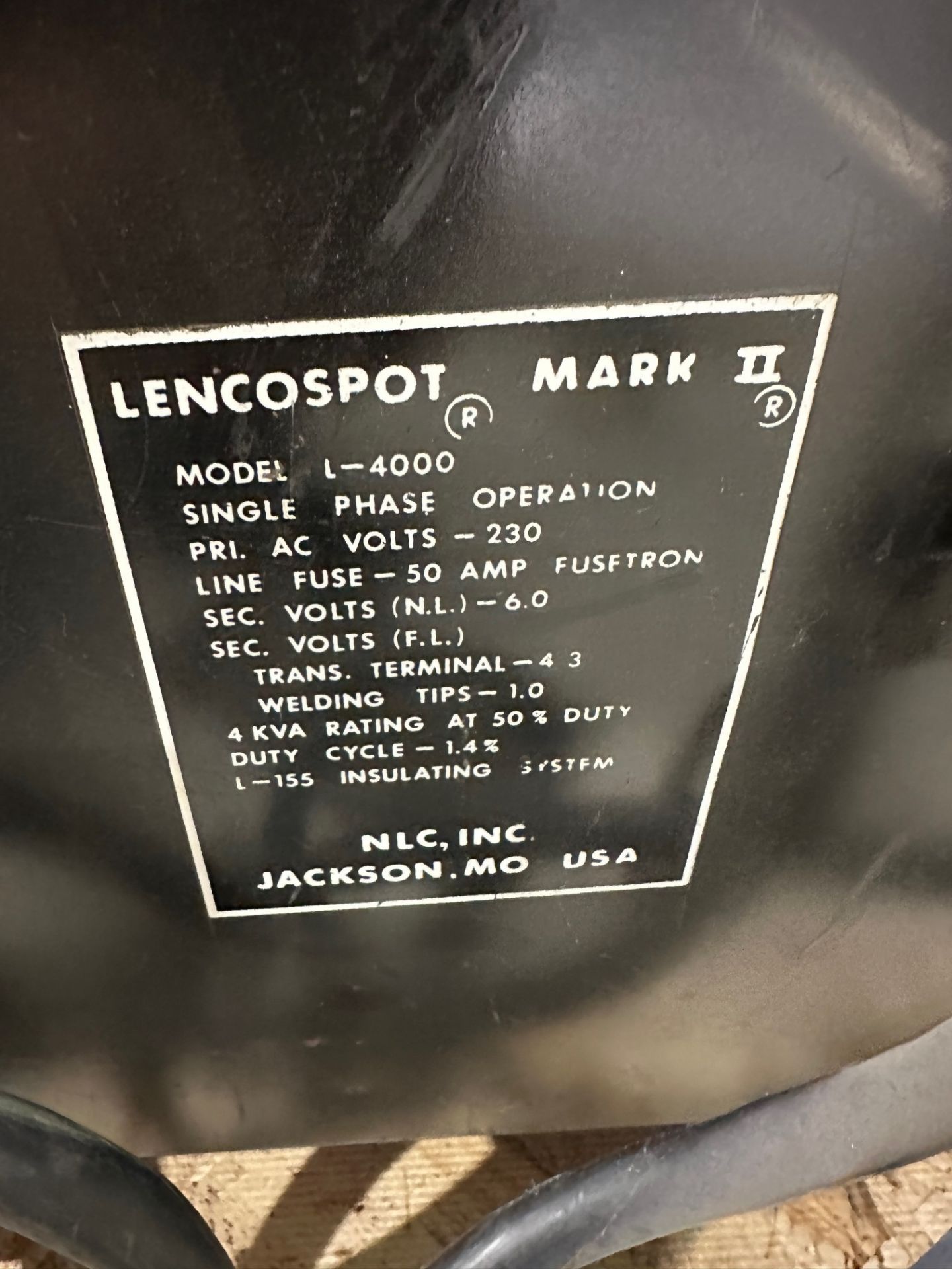 Lenco / Spot Welder / Model: L-4000 / Cap: 4KVA - Image 3 of 3