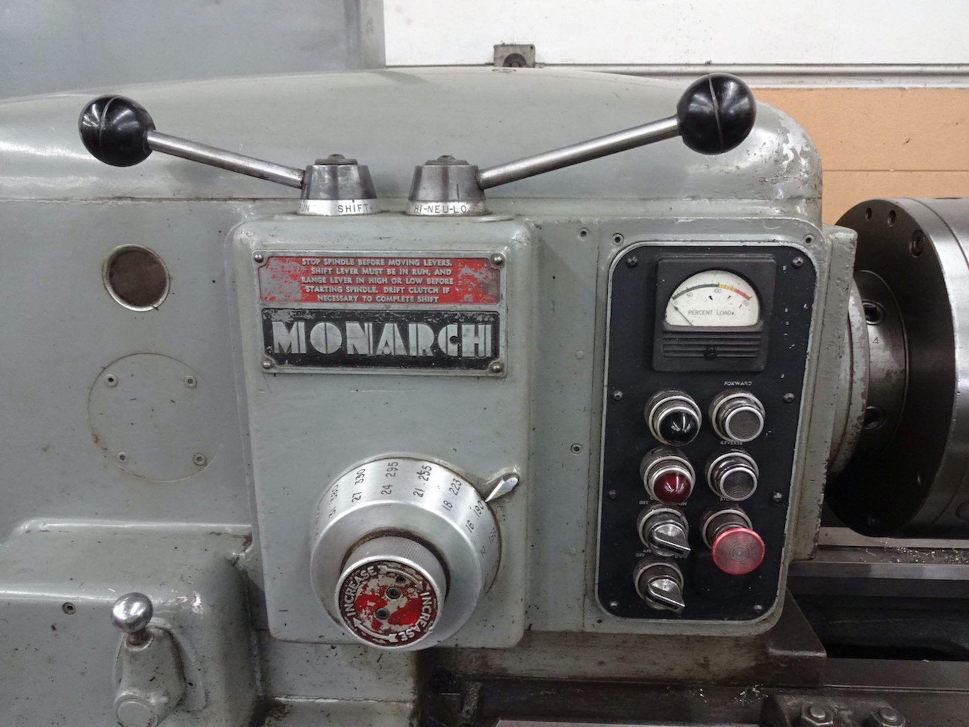 Monarch 20 in. x 78 in. Model 610 Engine Lathe, S/N 45676-AT (1962), 12 in. 3-Jaw Chuck, 16 in. 3- - Image 6 of 23