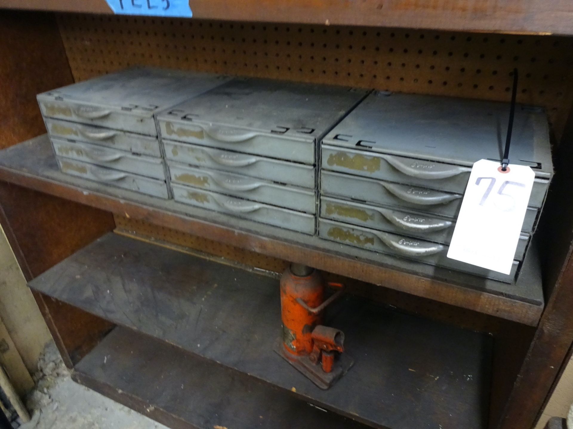 LOT: Assorted Tap Dies, etc. in (3) Equipto 4-Drawer Cabinets
