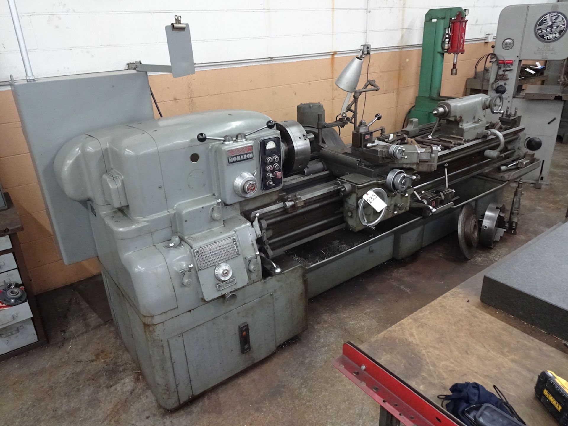 Monarch 20 in. x 78 in. Model 610 Engine Lathe, S/N 45676-AT (1962), 12 in. 3-Jaw Chuck, 16 in. 3- - Image 3 of 23
