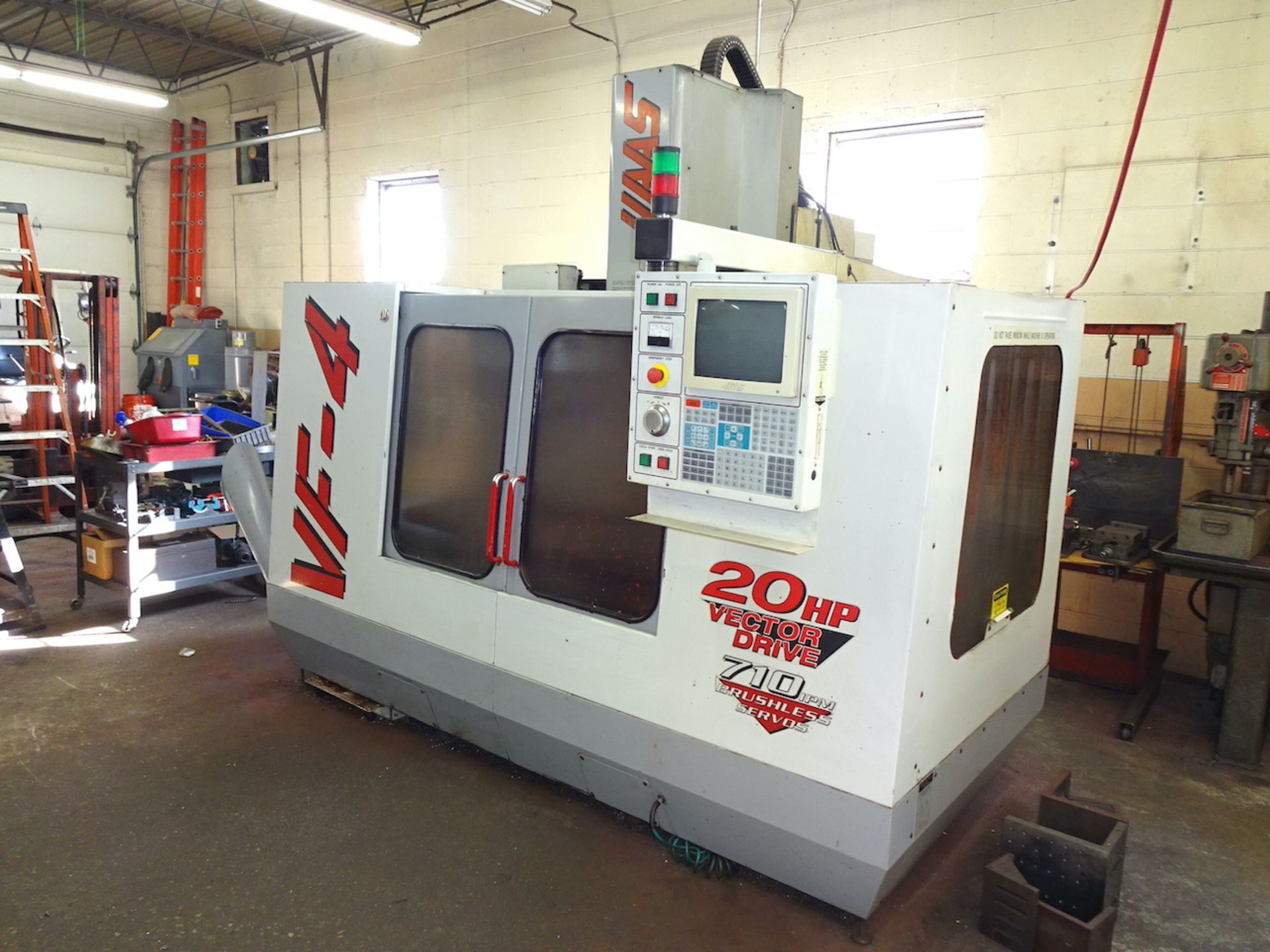 1998 Haas Model VF-4 CNC Vertical Machining Center, S/N 14860, 20 HP Vector Drive, 710 IPM Brushless - Image 2 of 13