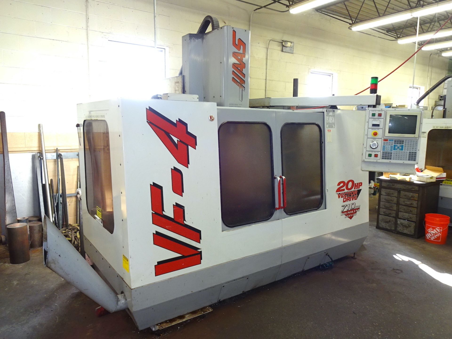 1998 Haas Model VF-4 CNC Vertical Machining Center, S/N 14860, 20 HP Vector Drive, 710 IPM Brushless