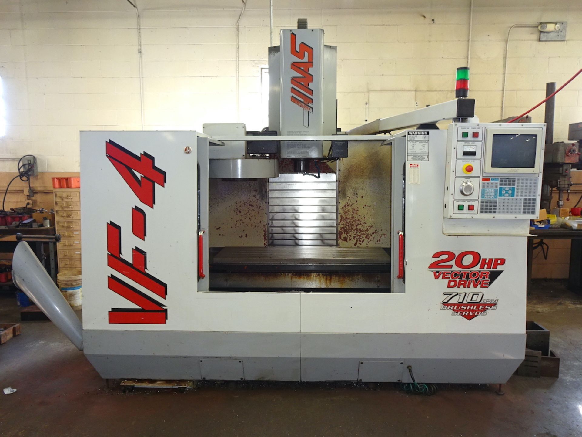 1998 Haas Model VF-4 CNC Vertical Machining Center, S/N 14860, 20 HP Vector Drive, 710 IPM Brushless - Image 4 of 13