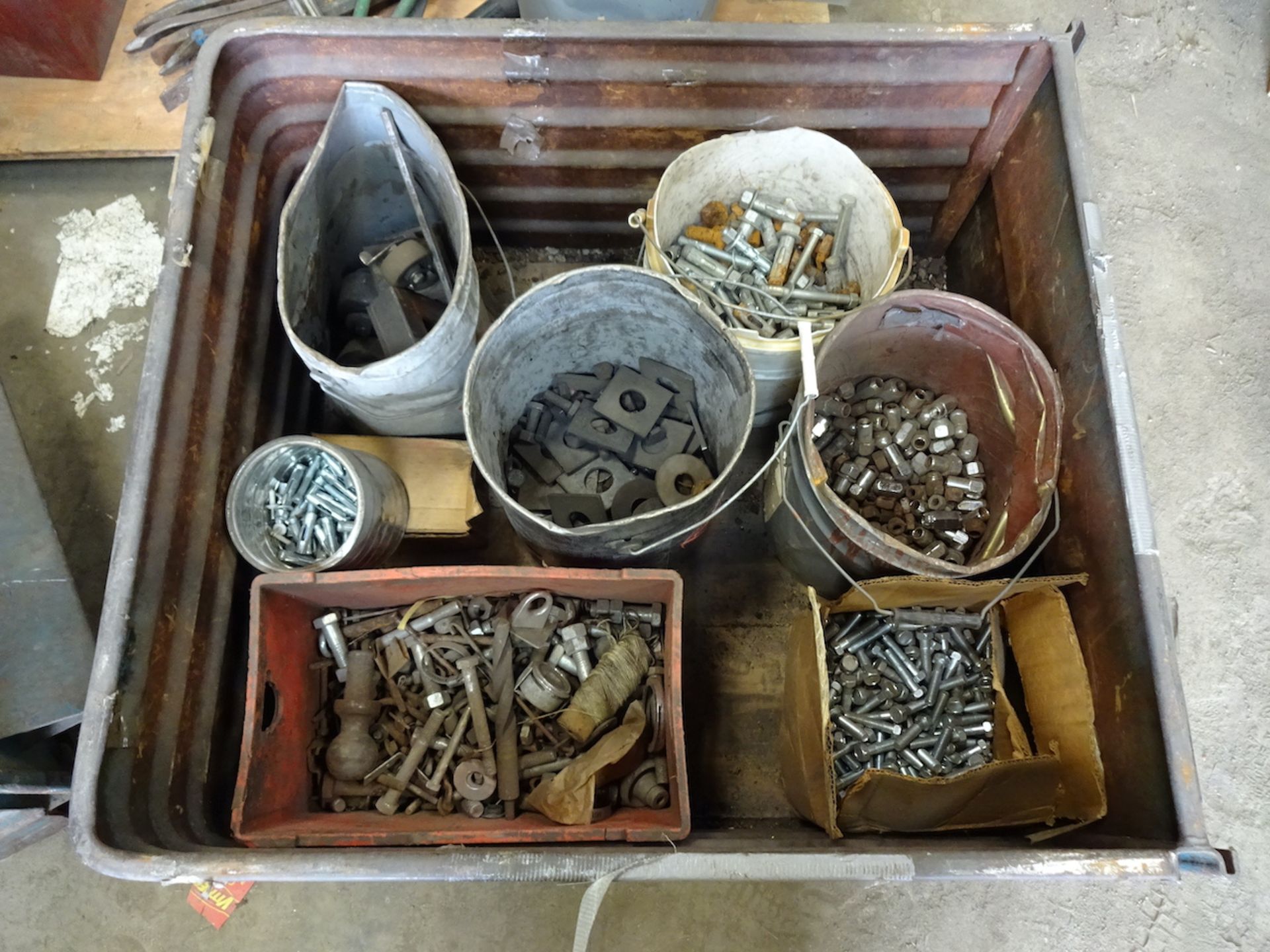 LOT: Assorted Hardware (includes corrugated bin)