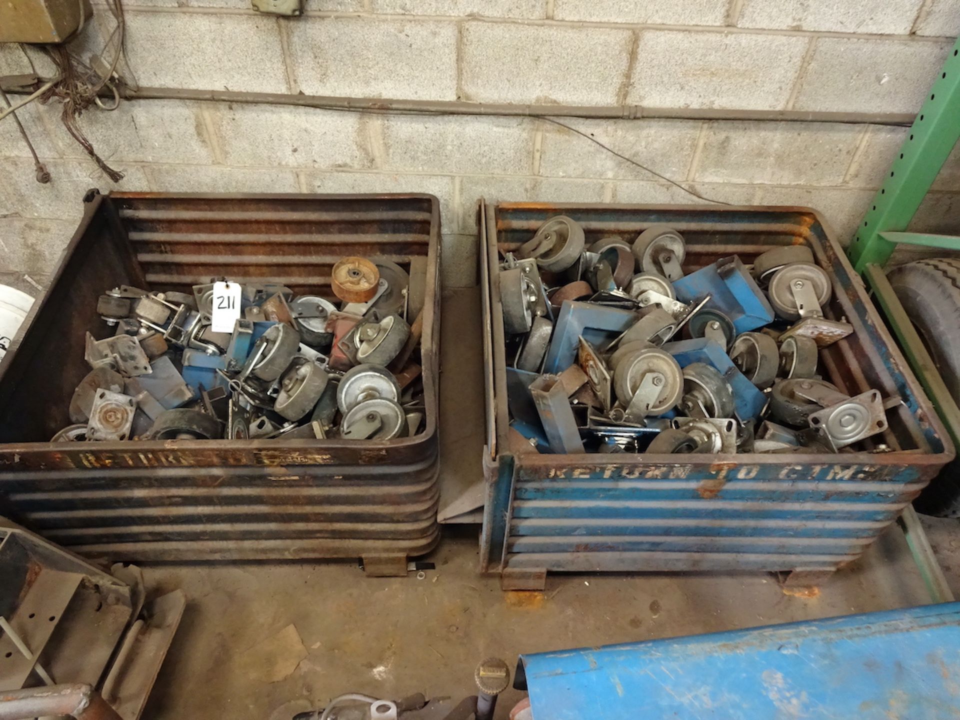 LOT: Assorted Casters in (2) Corrugated Bins