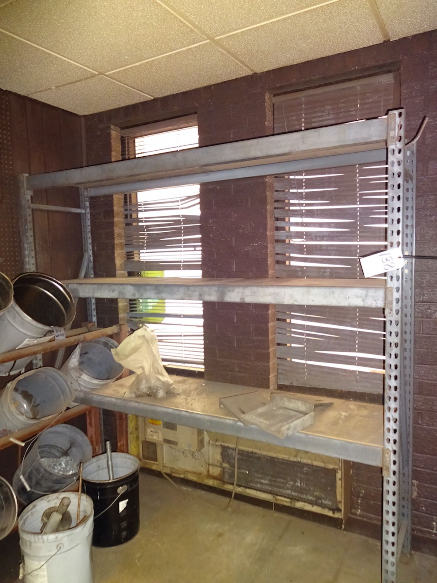 LOT: (2) Sections Assorted Steel Shelving (NO CONTENTS)