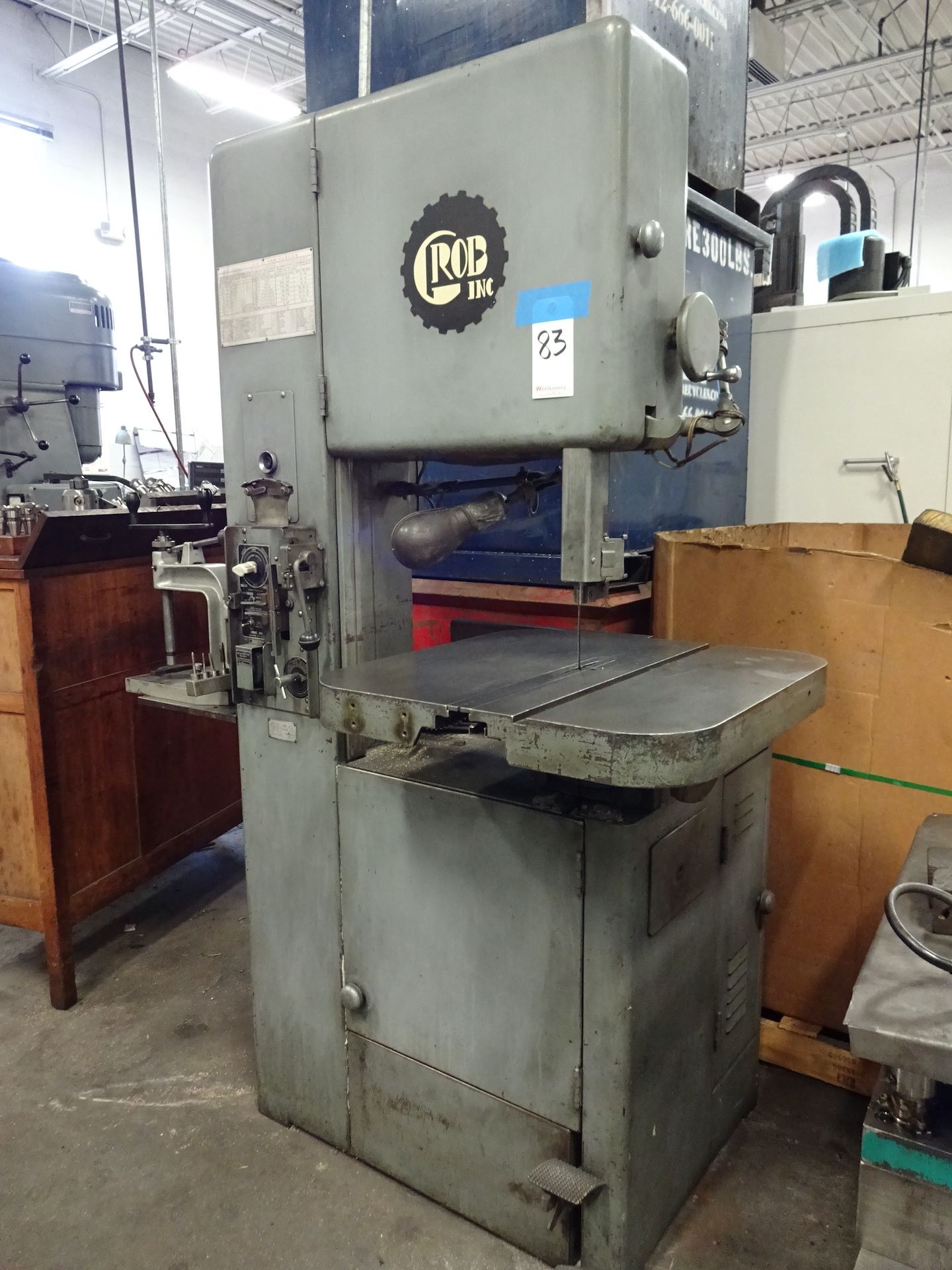 Grob 18 in. Type NS18 Vertical Band Saw, S/N 8940, Band Saw Blade Welder & Grinder, 24 in. x 24 - Image 3 of 7