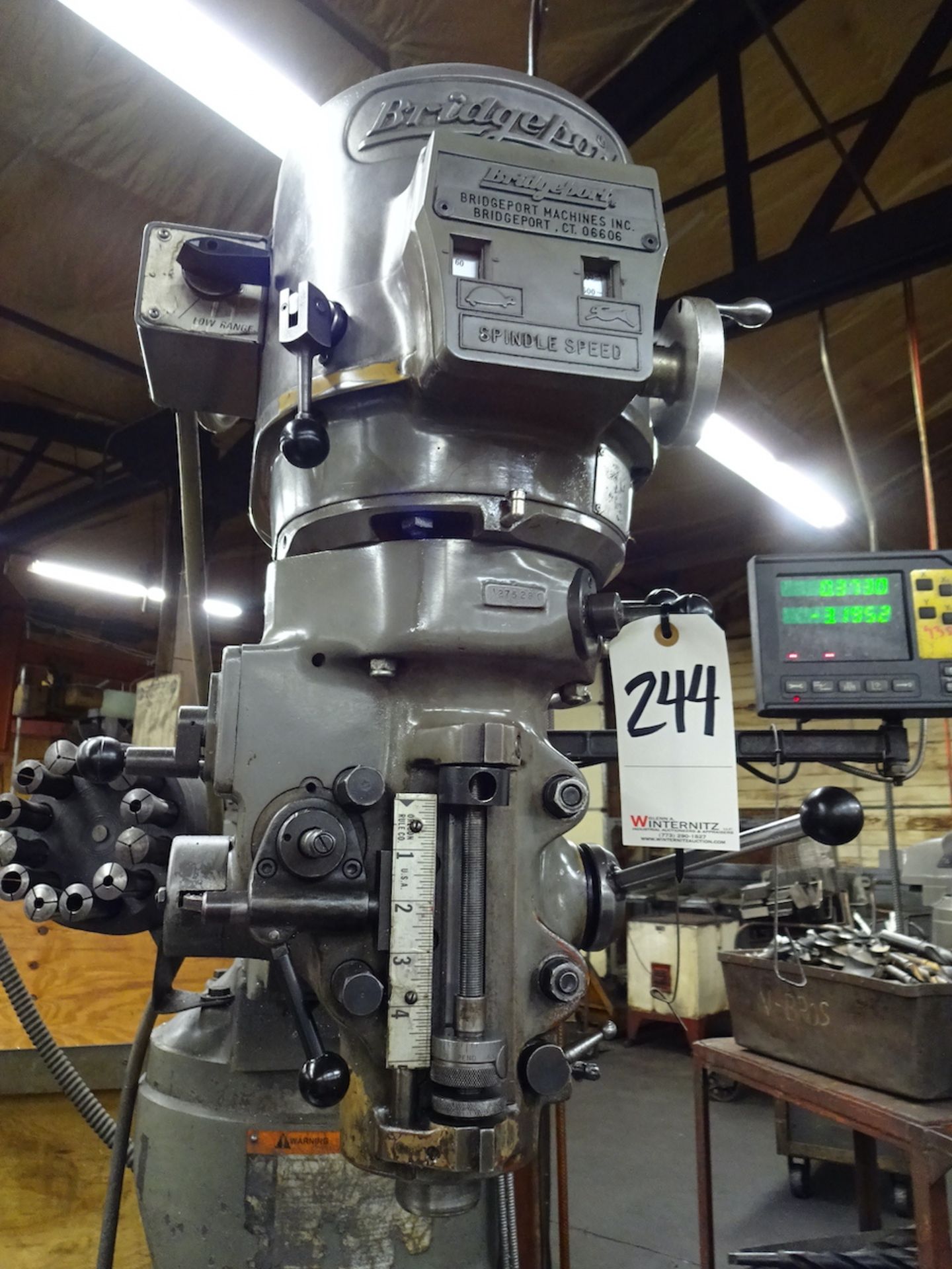 Bridgeport 2 HP Series I Vertical Milling Machine, S/N BR252280, 9 in. x 48 in. T-Slot Table, - Image 3 of 12