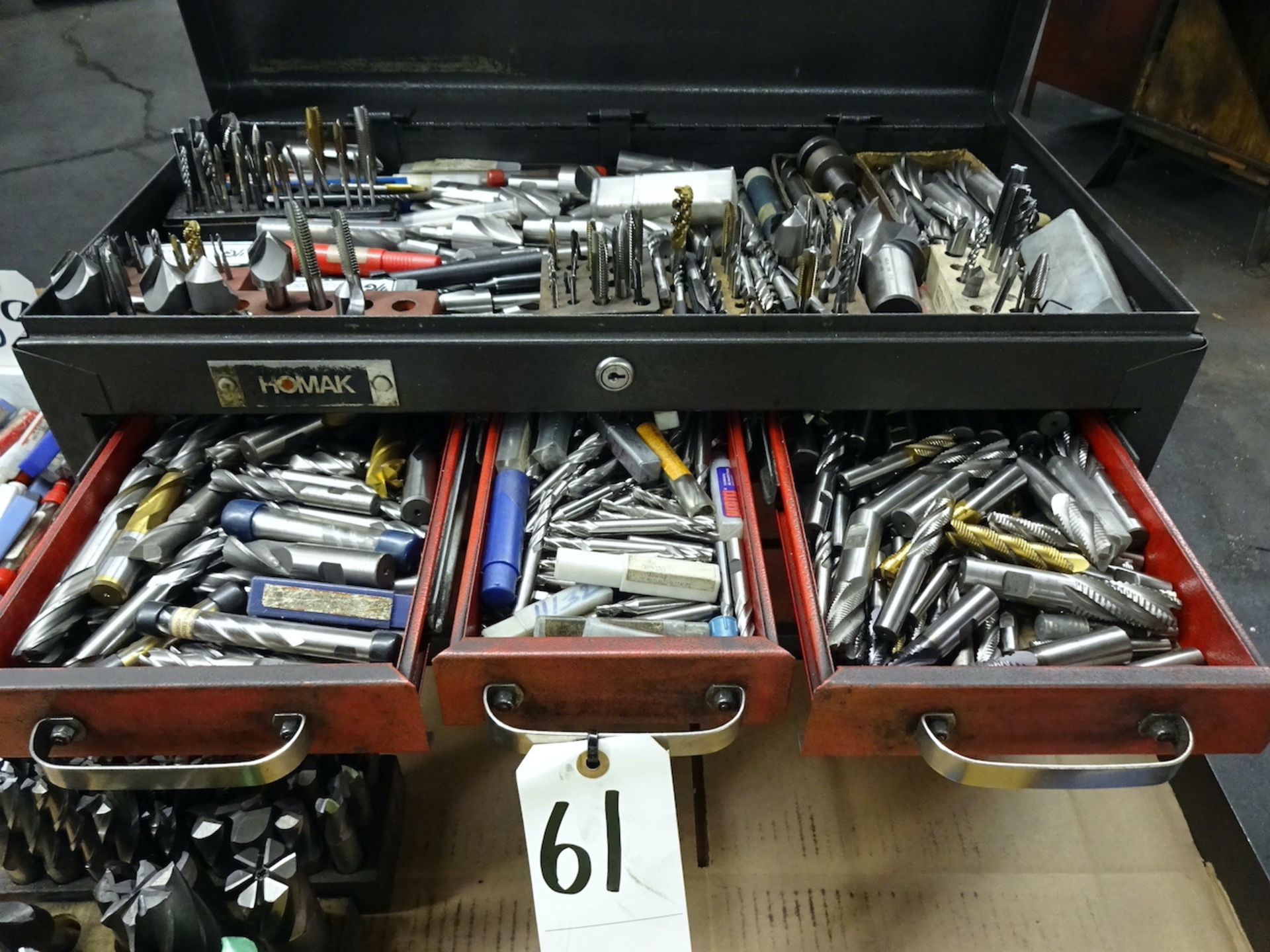 LOT: Homak Tool Box, with Contents including Assorted End Mills & Milling Cutters - Image 2 of 3