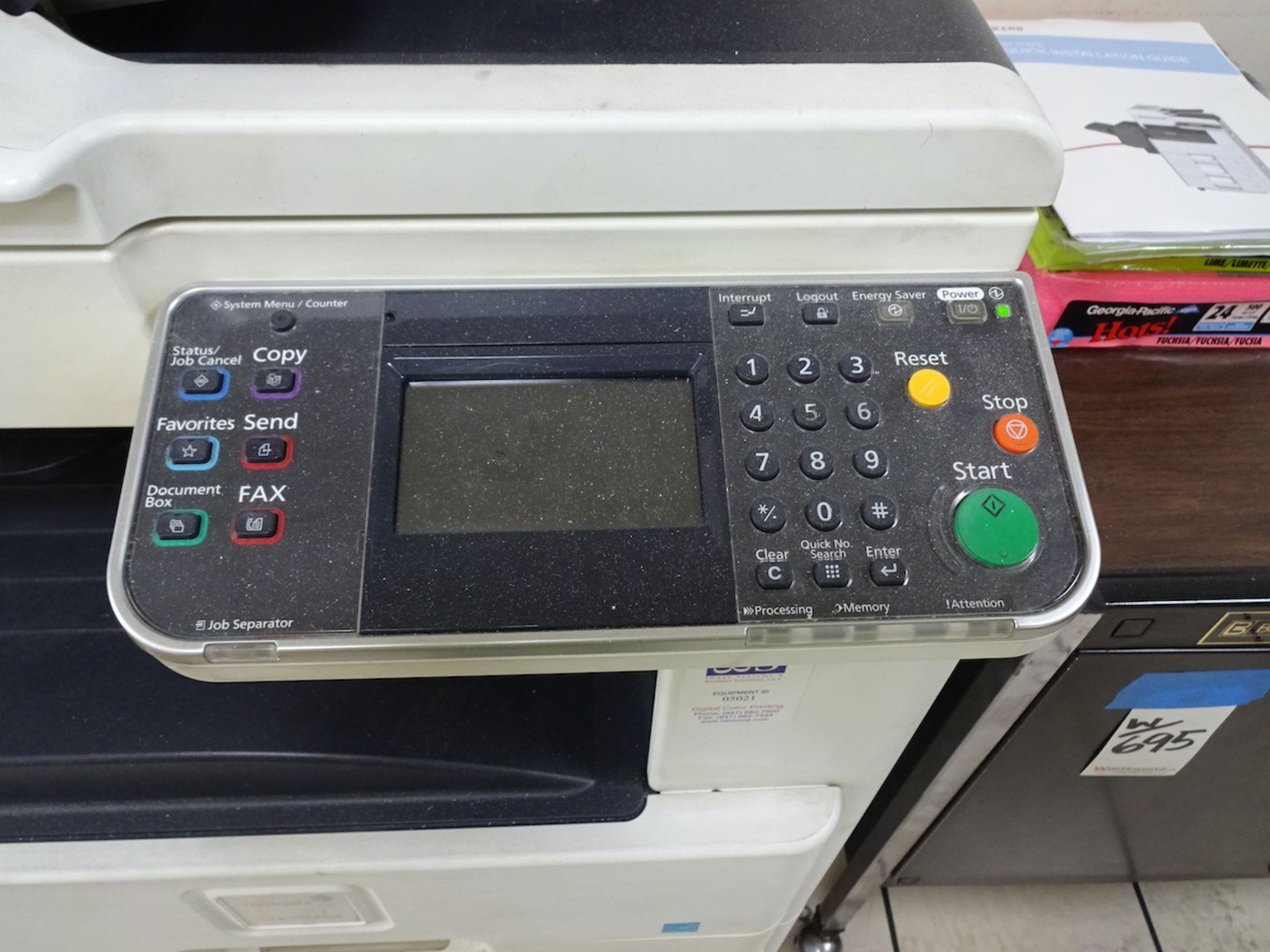 LOT: Kyocera Model TASKalfa 255 Multi-Function Printer/Copier, with Bretford Portable 2-Door Storage - Image 2 of 3