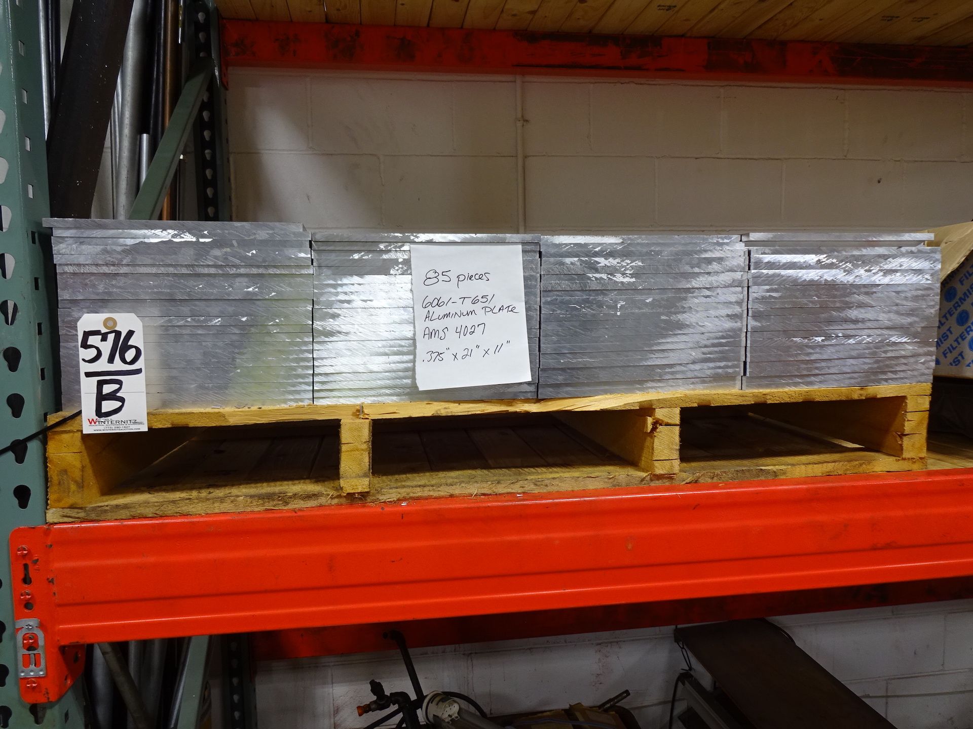 LOT: (85) PIECES 6061-T65/ ALUMINUM PLATE AMS 4027 .375 IN. X 21 IN. X 11 IN. - Image 2 of 2