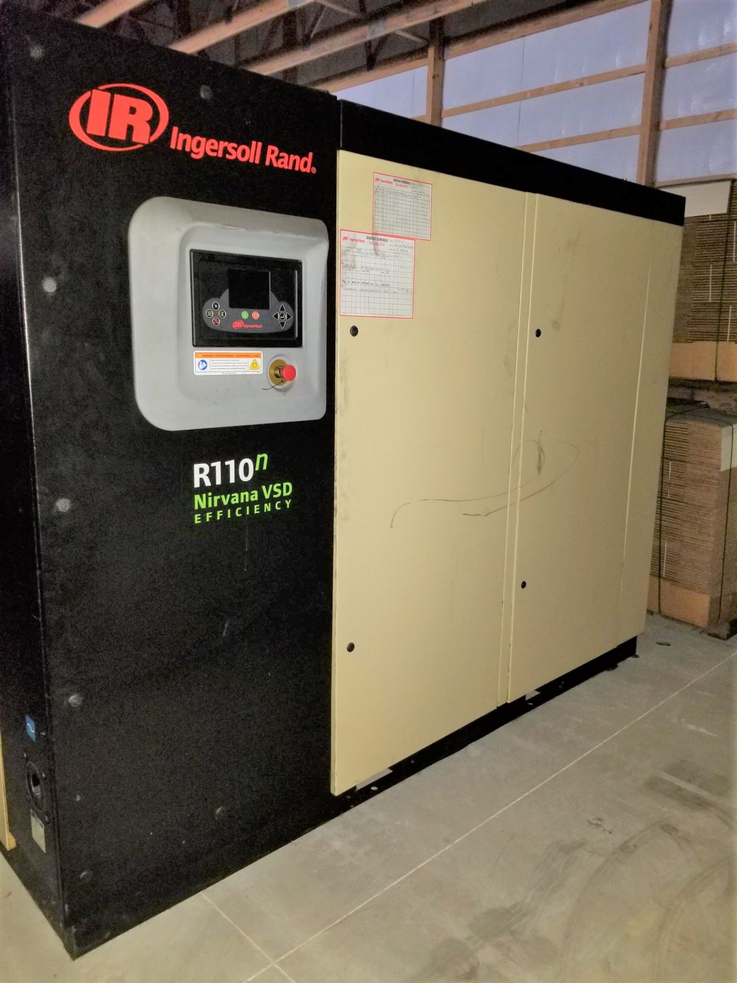 INGERSOLL RAND AIR ROTARY SCREW TYPE COMPRESSOR 150 HP MODEL R110N-A.S/N VN2558U19045