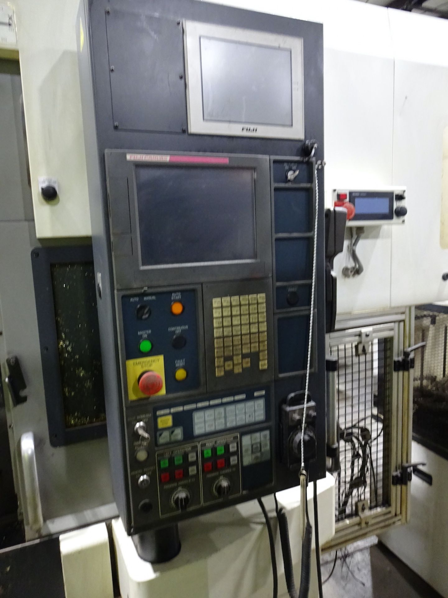 FUJI CSD-300 TWIN SPINDLE CNC LATHE (2014) S/N SE0102377, GANTRY LOAD AND STOCKER TABLE, RECOMMENDED - Image 4 of 25