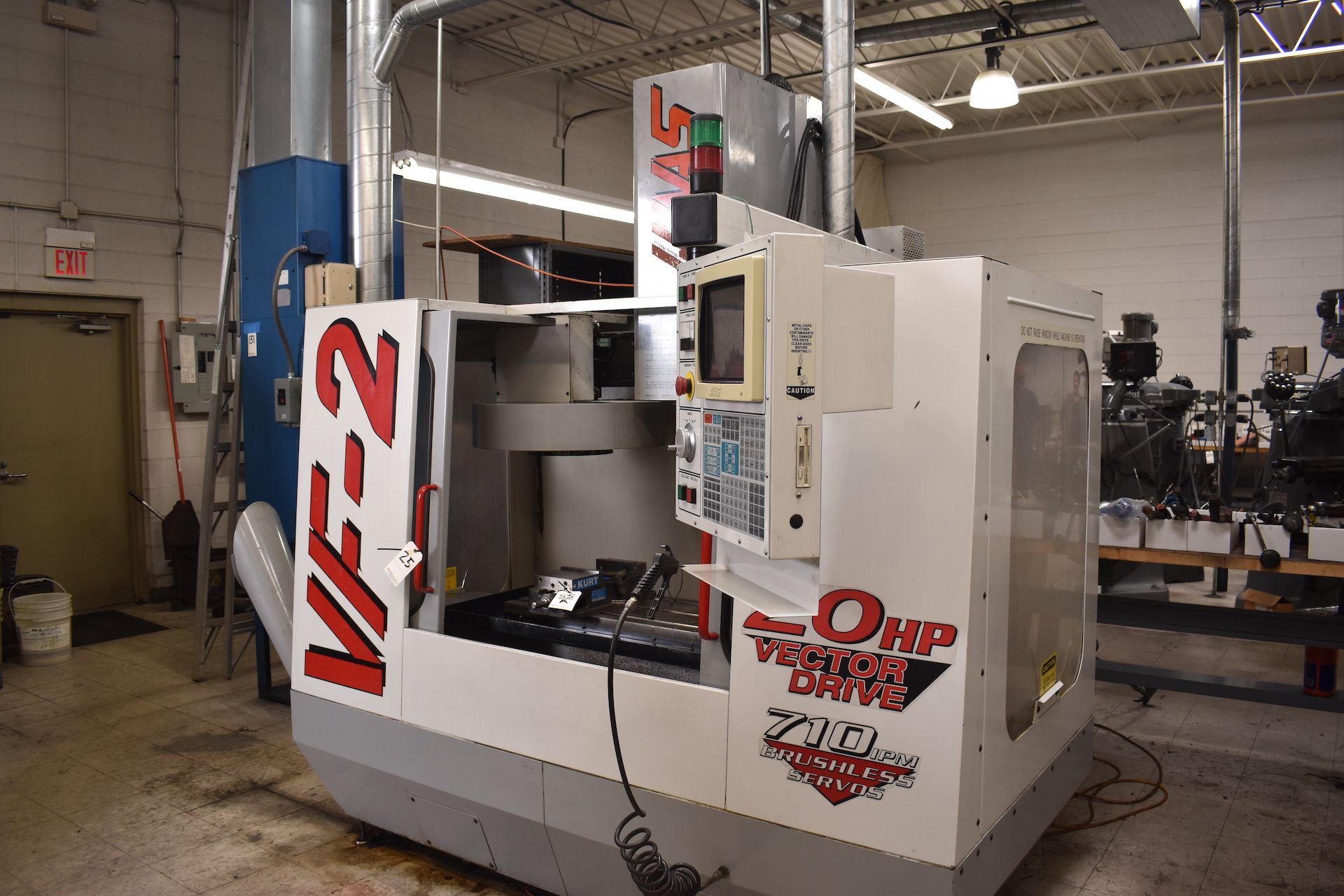 Haas Model VF-2 CNC Vertical Machining Center, S/N 13527 (1998), 20 HP Vector Drive, 710 IPM - Image 4 of 15