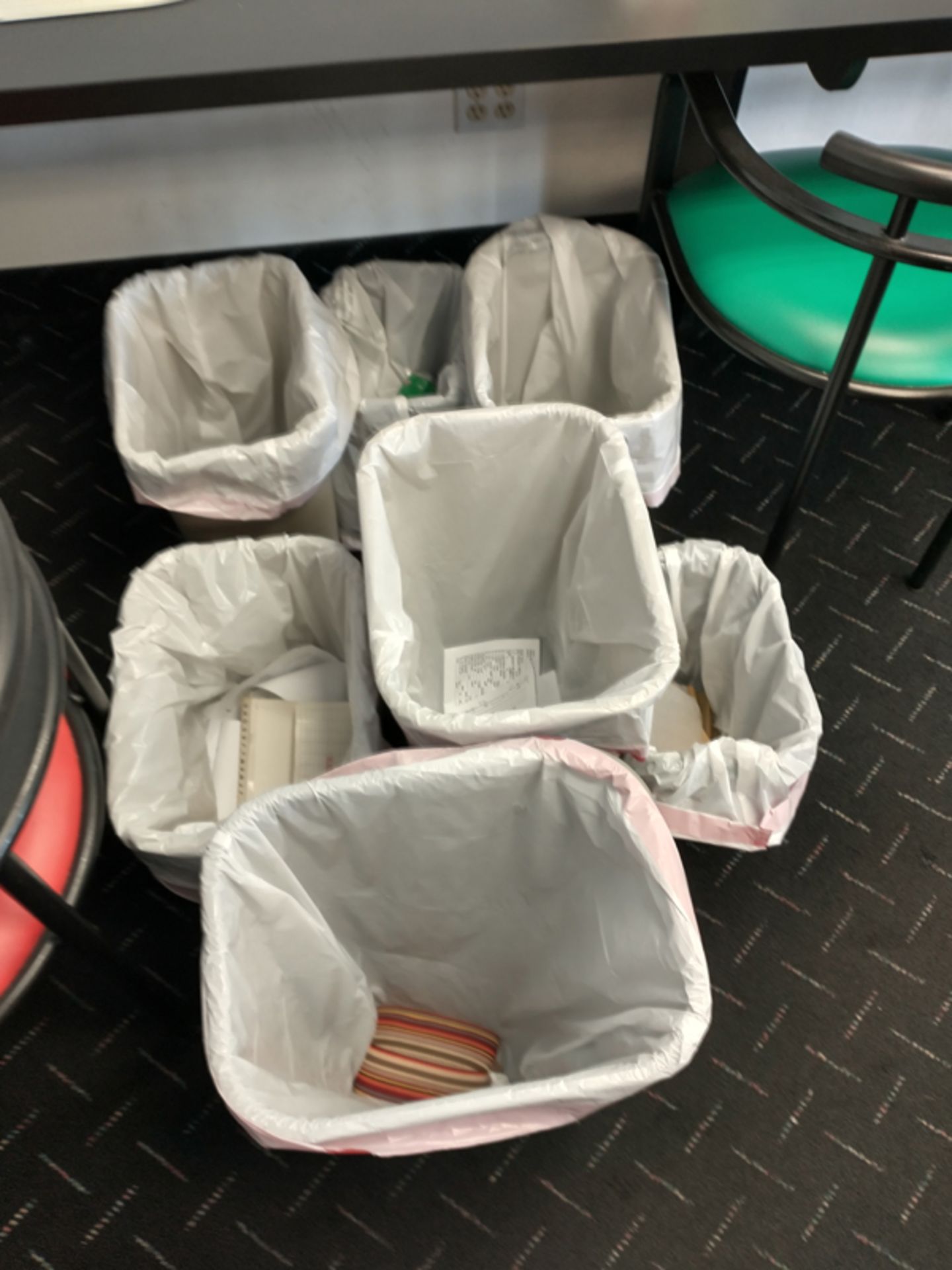 LOT OF 7 ASSORTED TRASH CANS