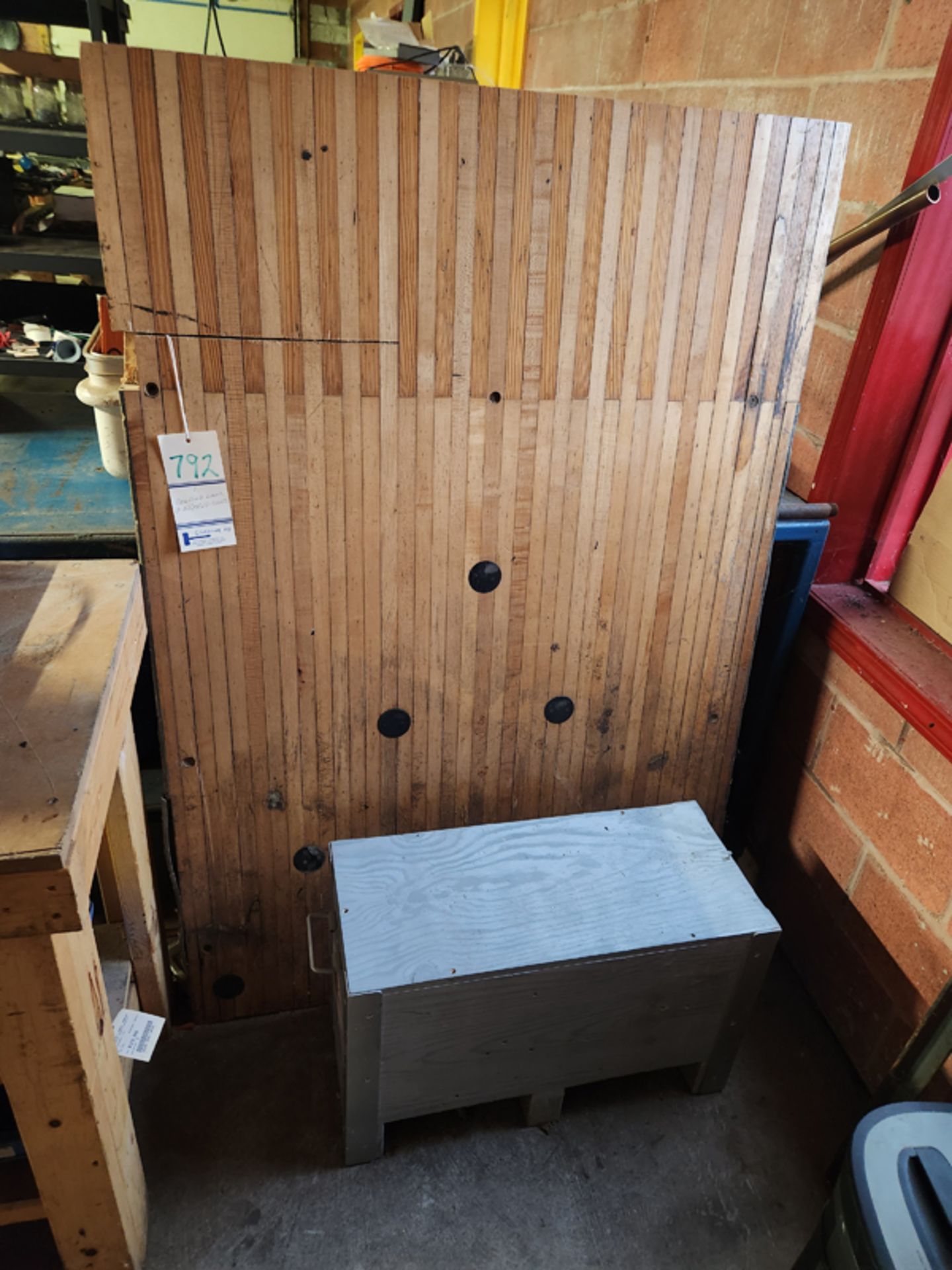 BOWLING LANE AND SHIPPING CRATE
