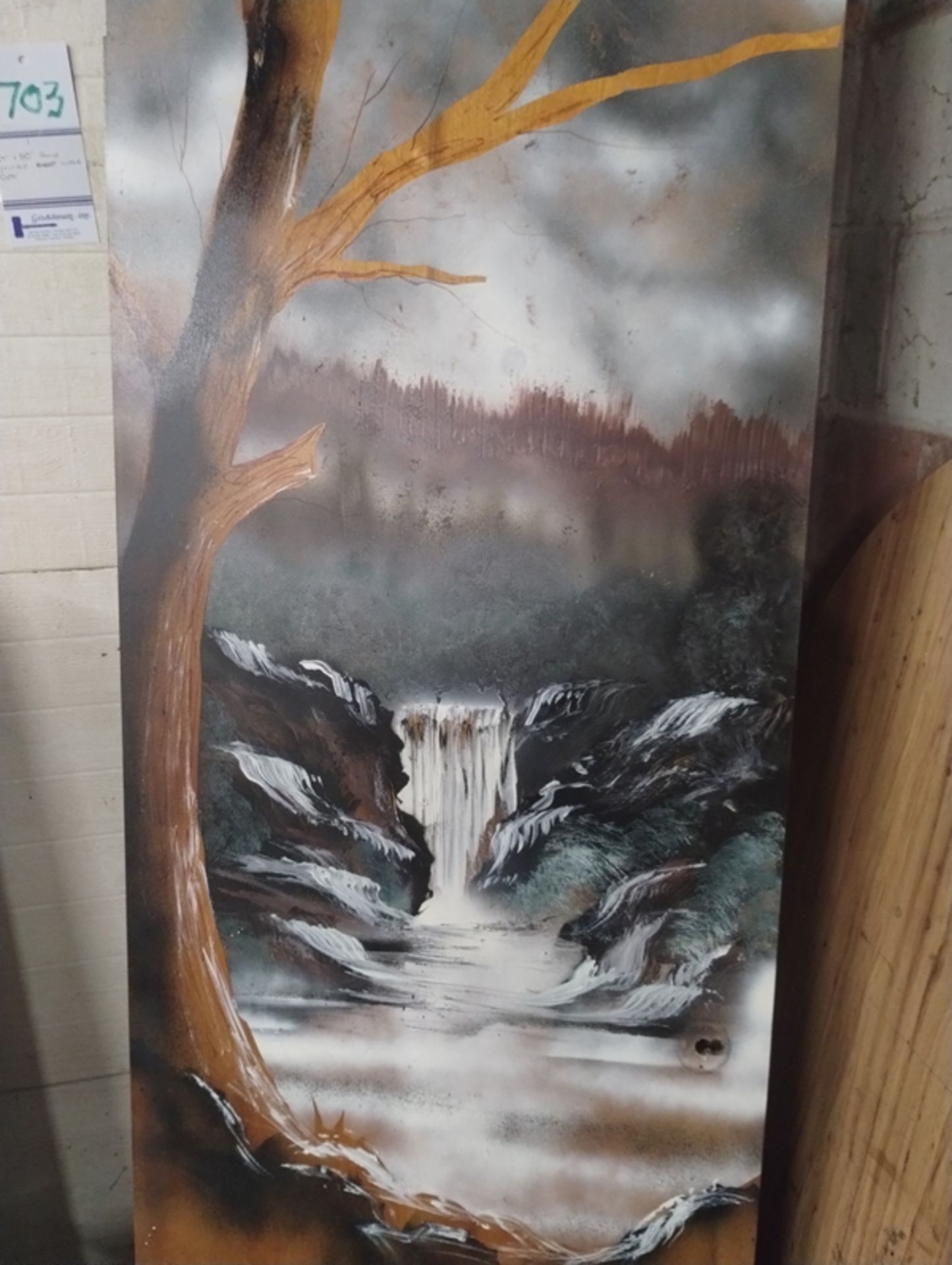 HAND PAINTED WOOD DOOR 24" X 80" - Image 2 of 4