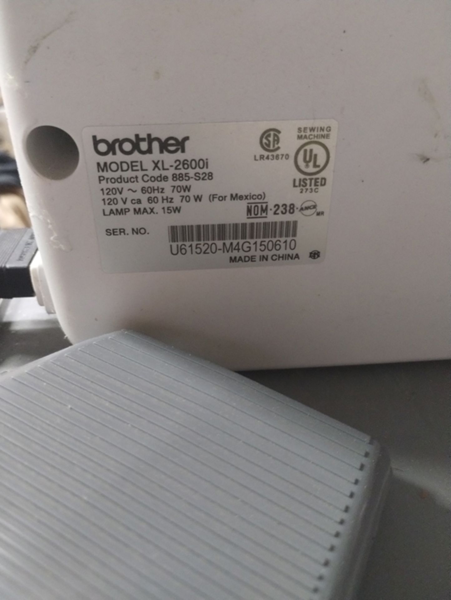 BROTHER XL-2600I SEWING MACHINE - Image 6 of 6