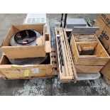 LOT OF STEEL PARTS IN WOODEN CRATES