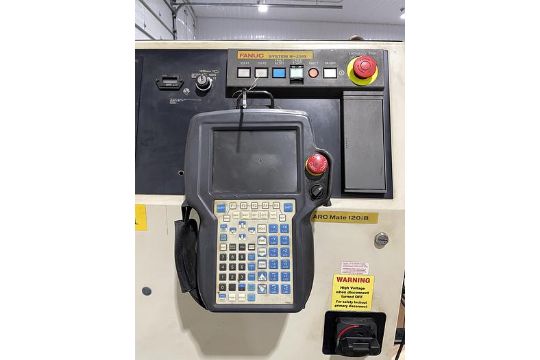 Fanuc Robot Arc Mate 120iB Mig Welding Cell W/ 5 X 8 A/B Table, Lincoln 455M, R-J3iB control, Teach - Image 9 of 9