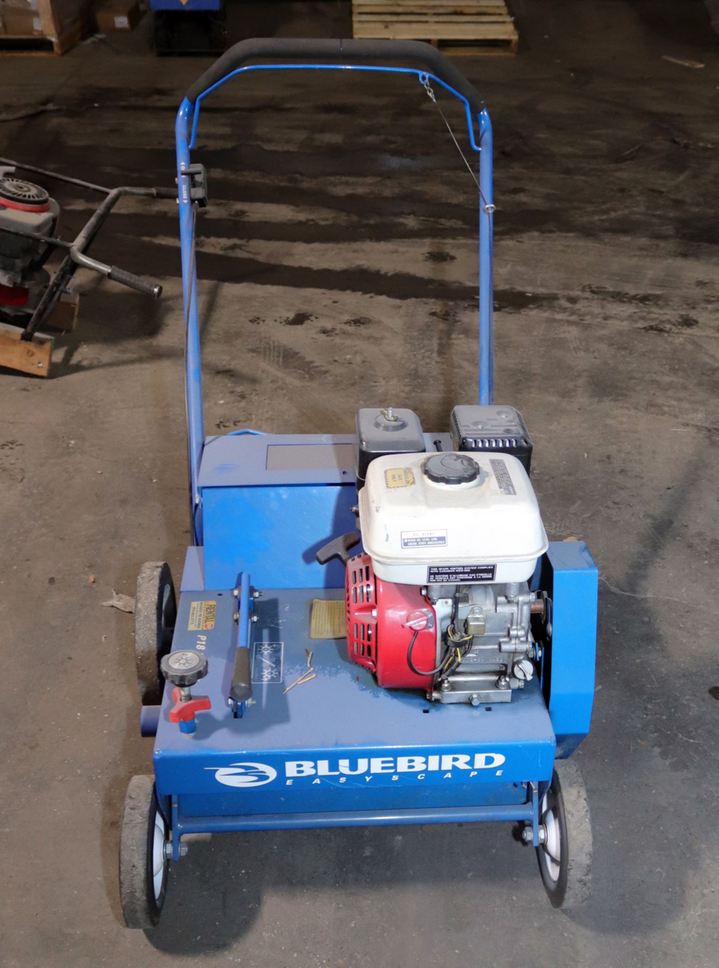 BLUEBIRD SEEDER MODEL P18 W/ HONDA GAS ENGINE, SMALL AMOUNT OF USE