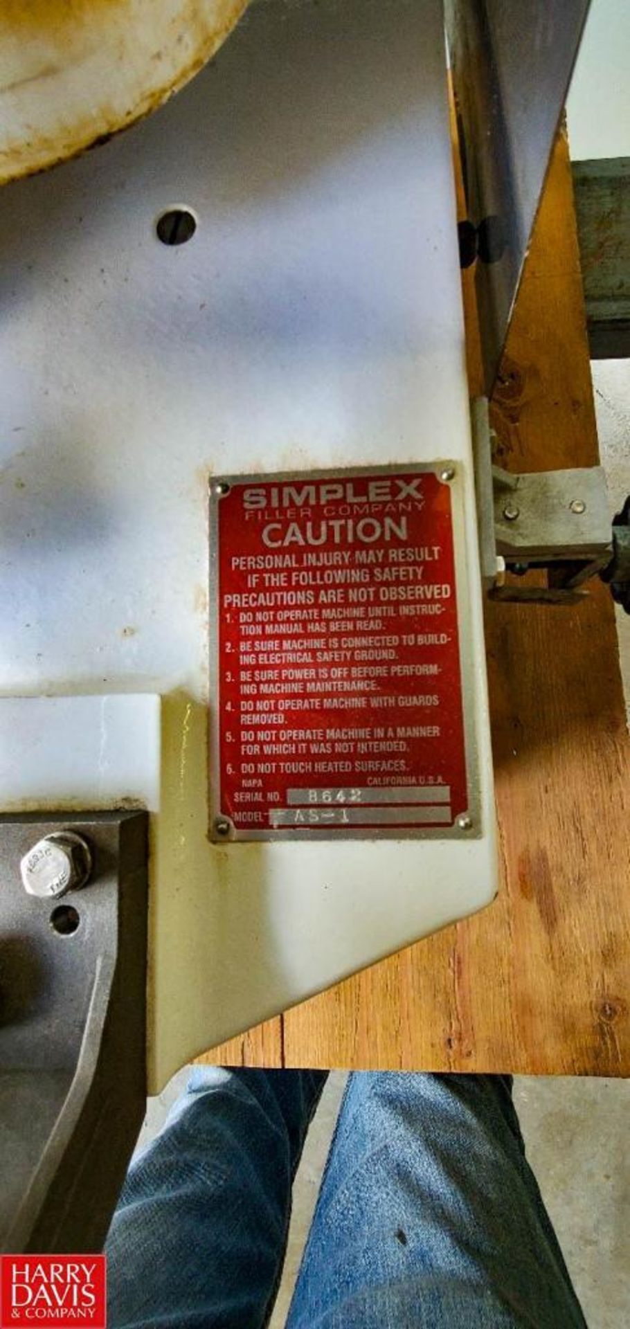 Simplex Automatic Piston Filler with Hopper (Location: Miami, FL) - Rigging Fee: $50 - Image 2 of 3