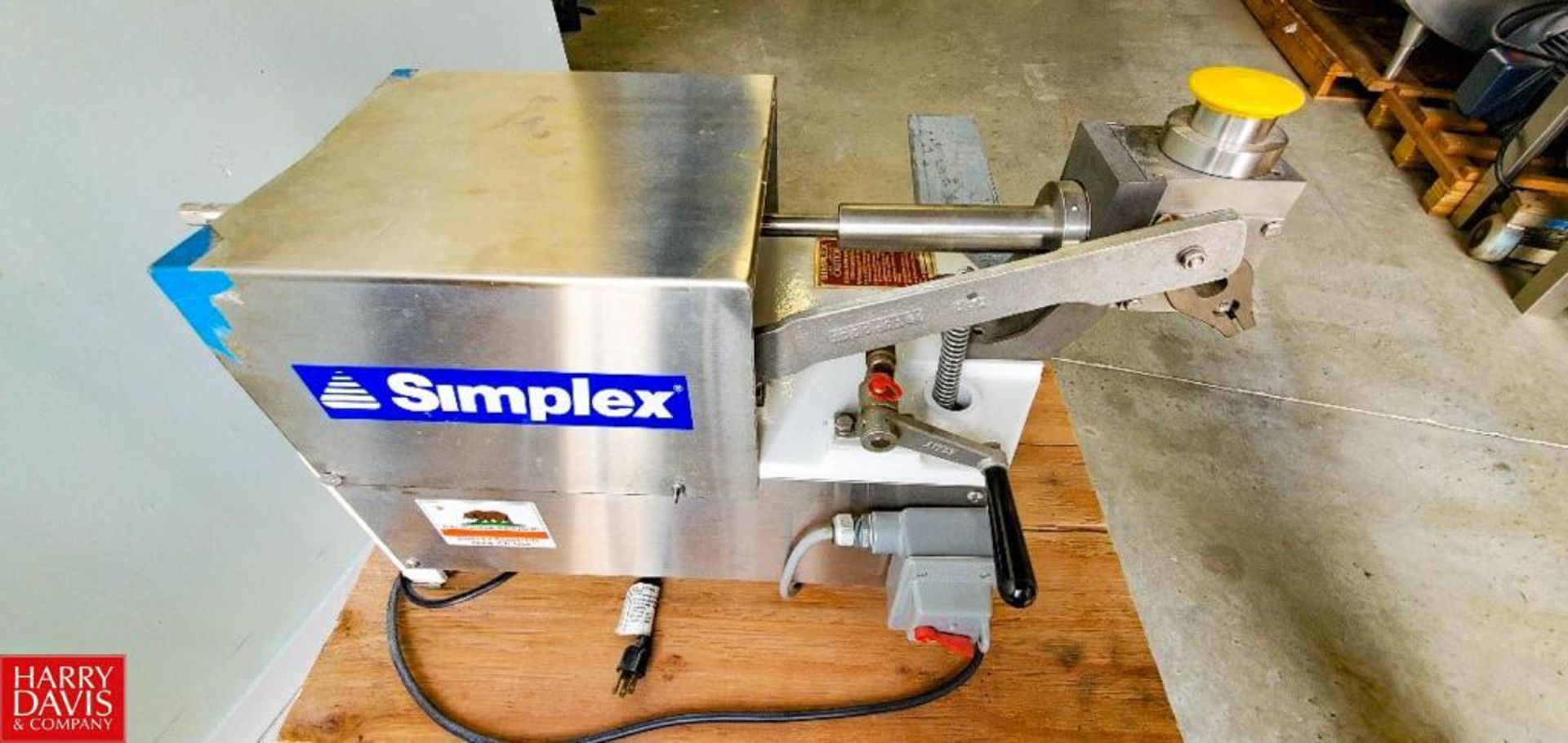 Simplex Automatic Piston Filler with Hopper (Location: Miami, FL) - Rigging Fee: $50