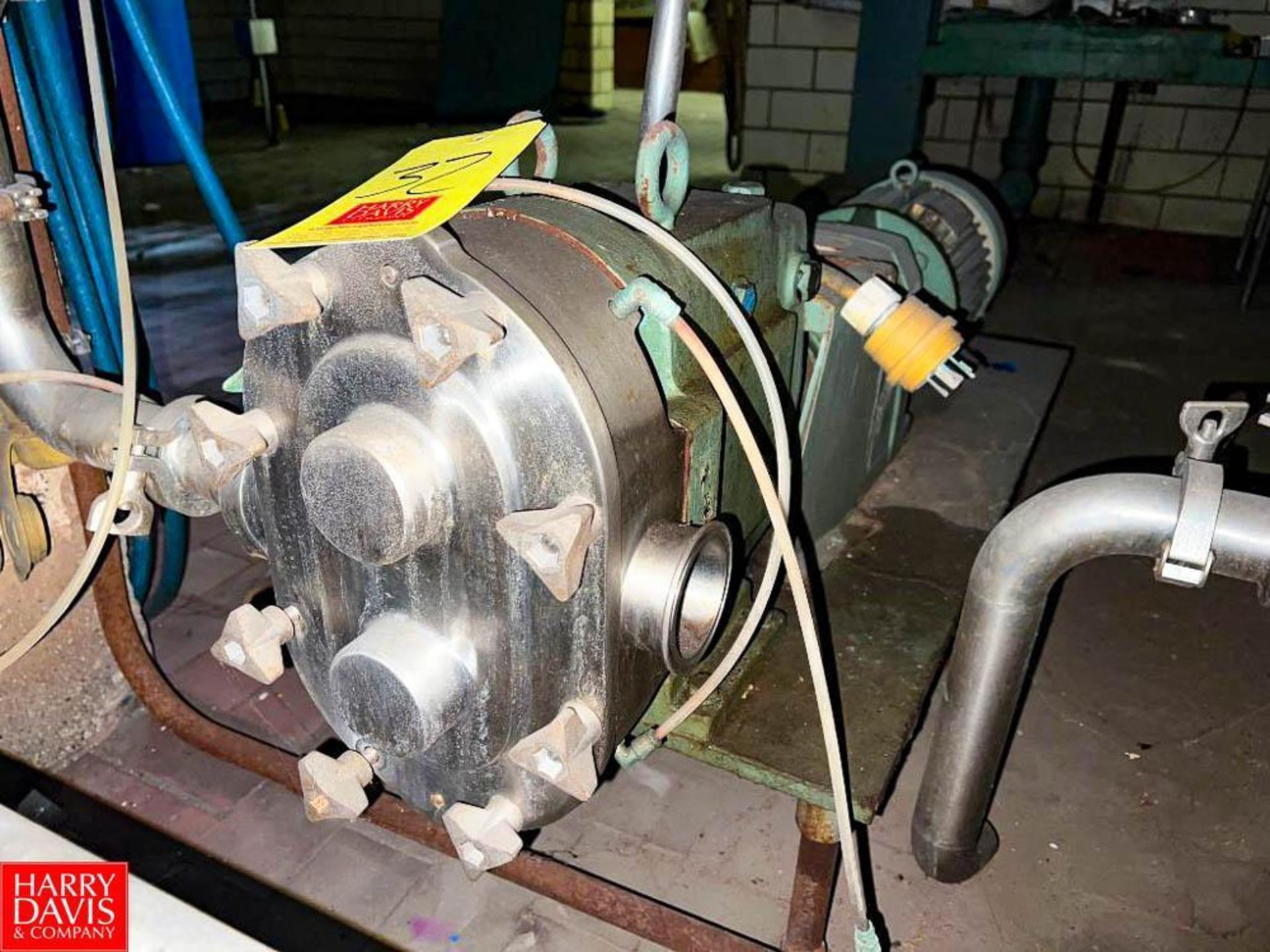 Waukesha Cherry-Burrell Positive Displacement Pump with 5 HP 1,725 RPM Motor 2.5" S/S Head, Clamp