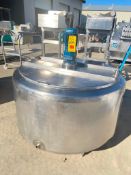 175 Gallon Jacketed S/S Mix Tank with Hinged Lid and Vertical Agitation - Rigging Fees: $150