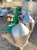 (2) S/S Funnels and Lid Press - Rigging Fees: $100
