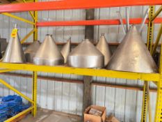 (13) Assorted S/S Funnels and S/S Containers - Rigging Fees: $50